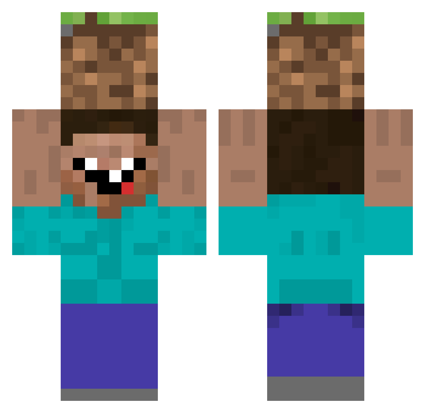 TurboDymoMan499 Minecraft skin, front and back view