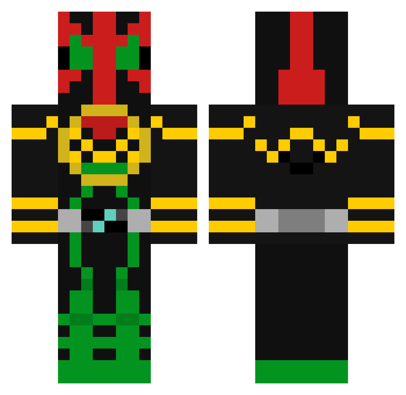 Dellig Minecraft skin, front and back view