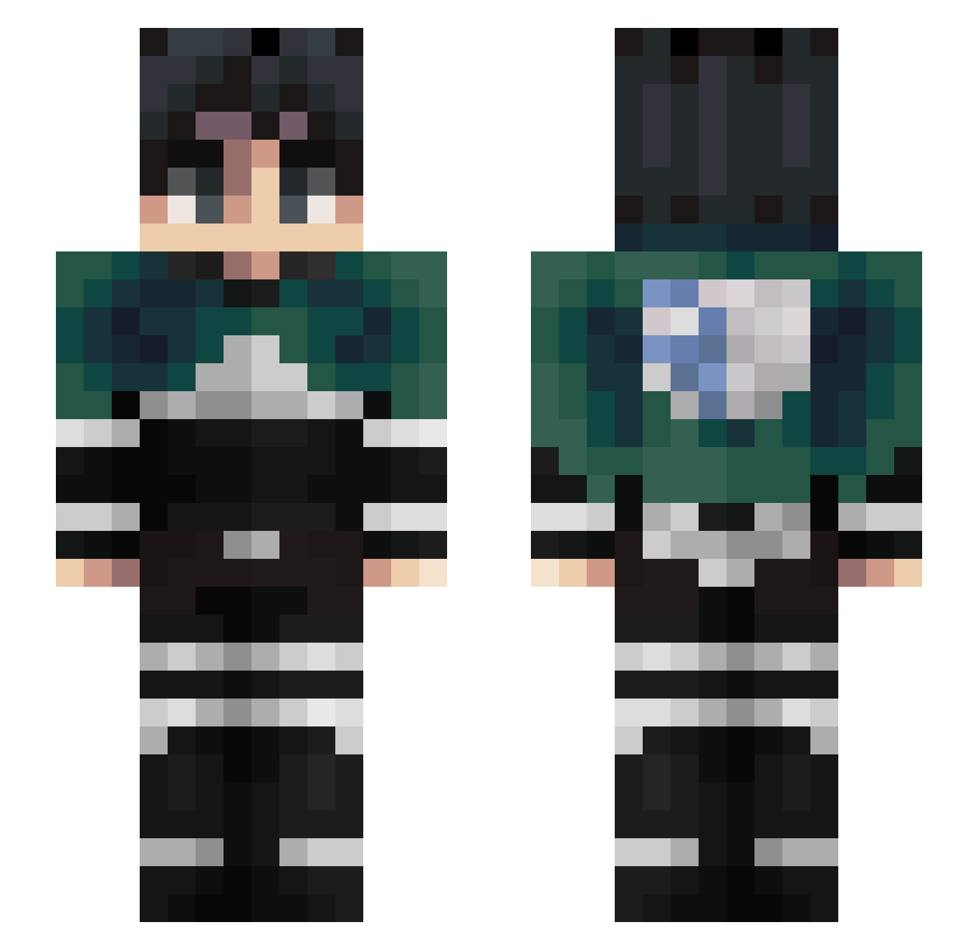 J_PlayzMC Minecraft skin, front and back view
