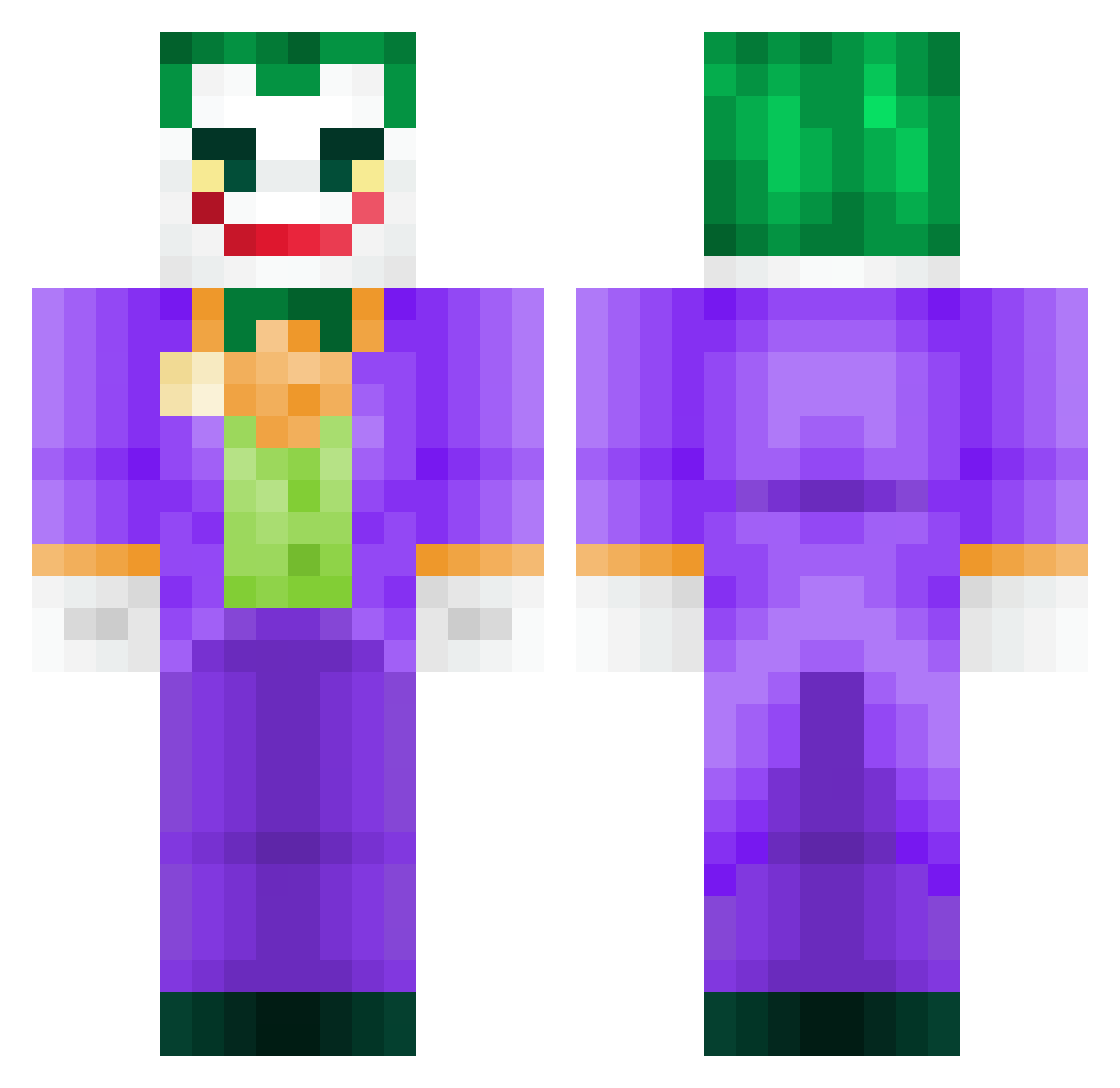 Jawymoon Minecraft skin, front and back view