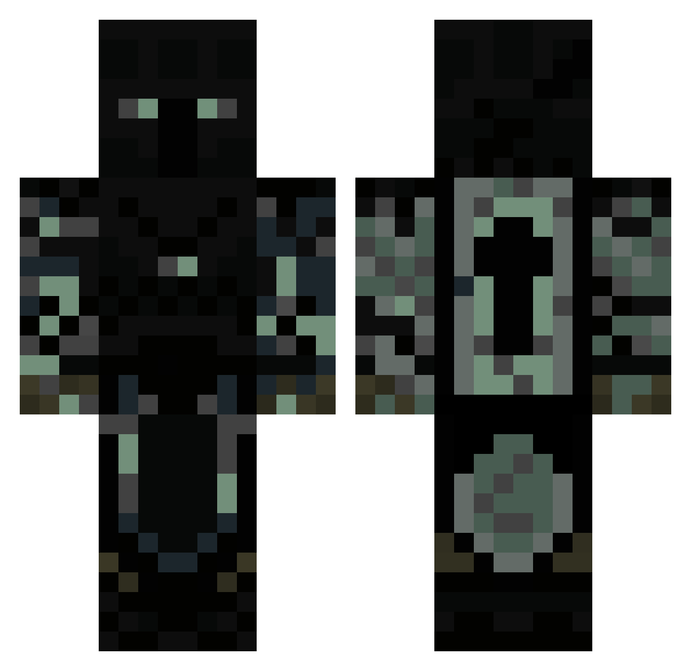 Vesania Minecraft skin, front and back view