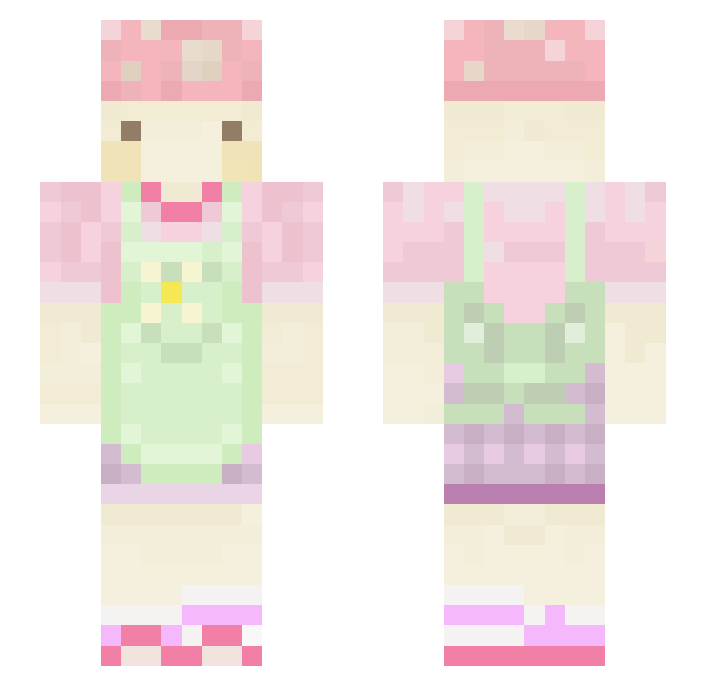 bufonidae Minecraft skin, front and back view