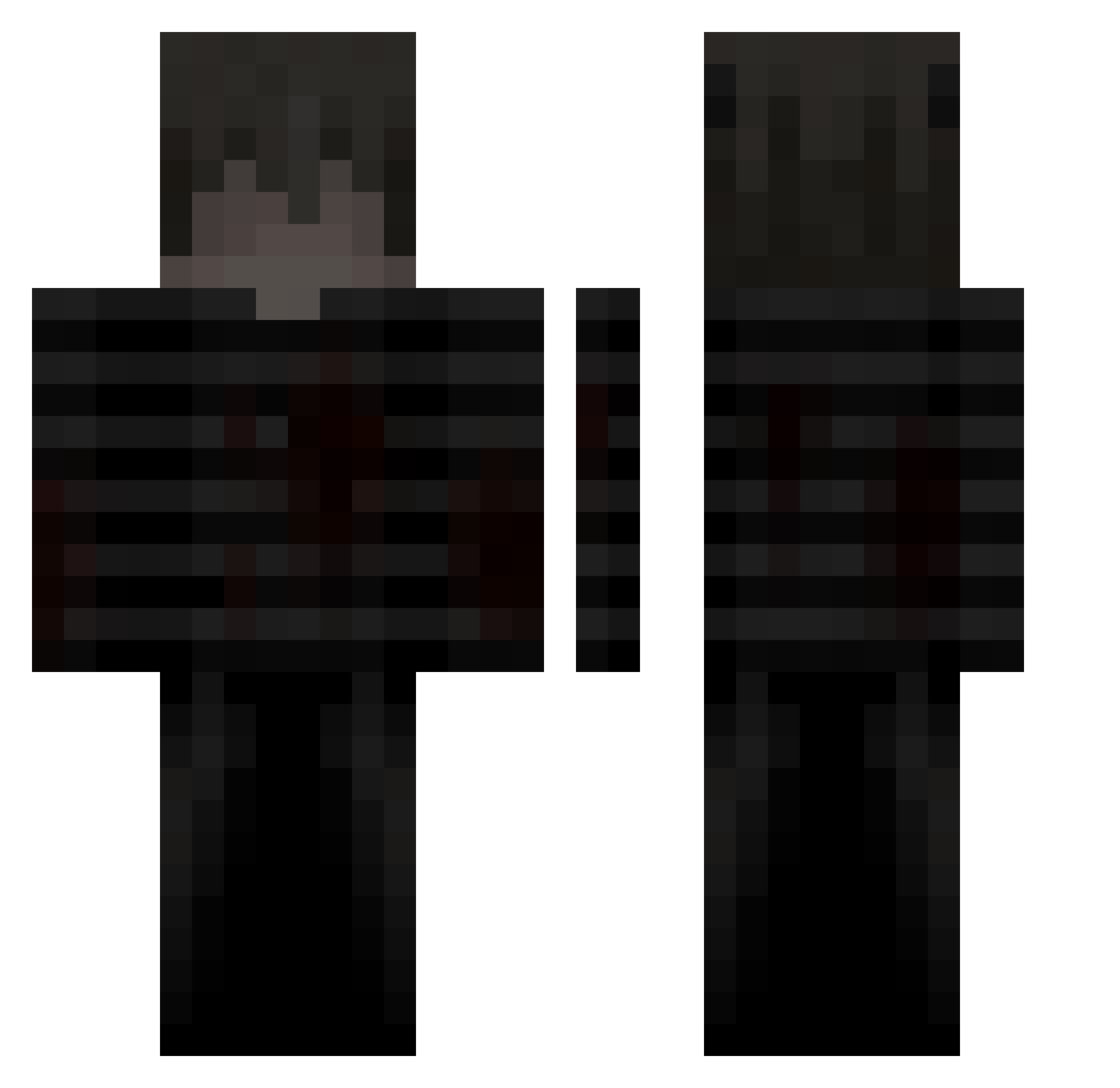 FischGHG Minecraft skin, front and back view