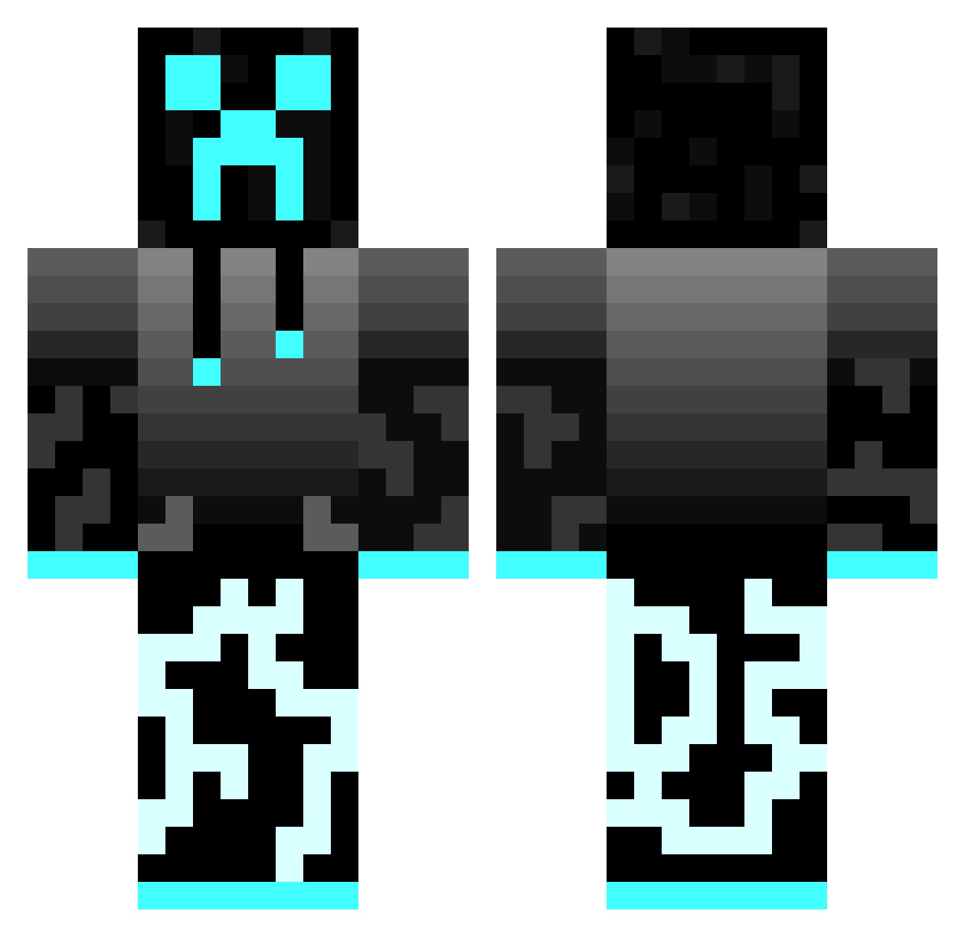 RafflesG Minecraft skin, front and back view