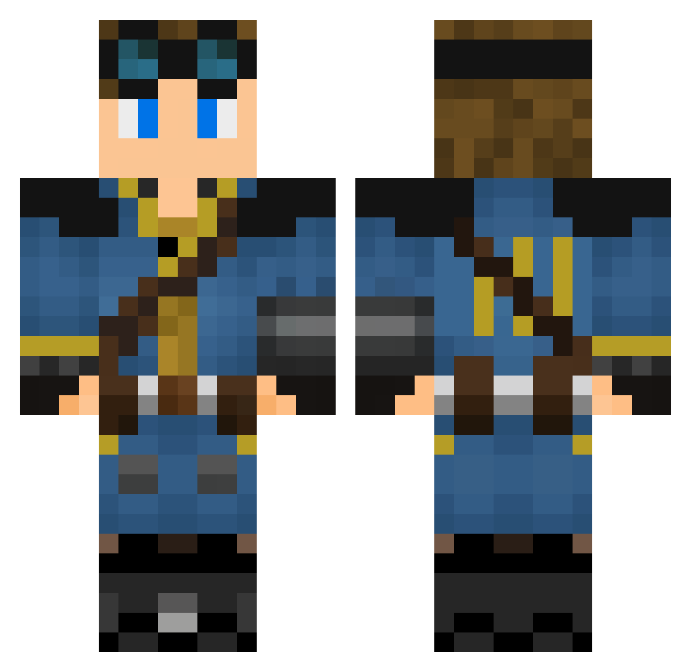 Ro6ert Minecraft skin, front and back view
