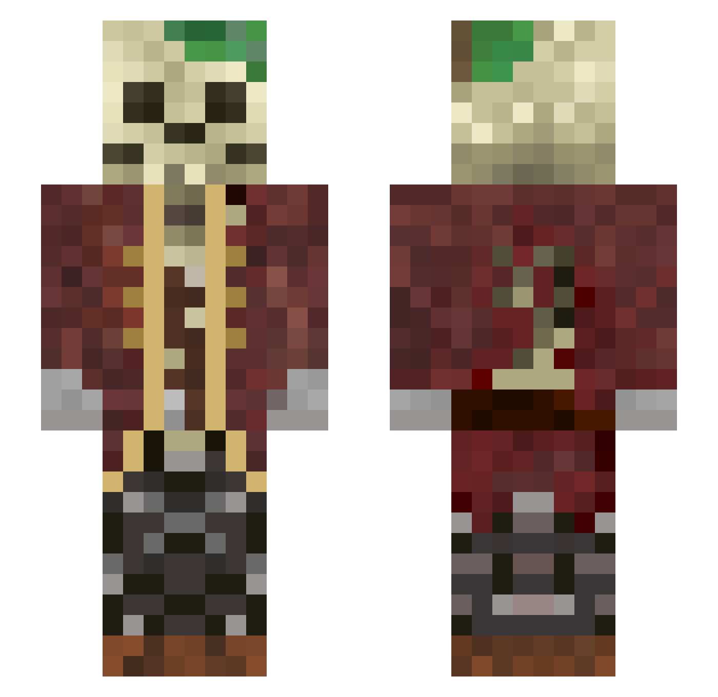 TwoVlad Minecraft skin, front and back view