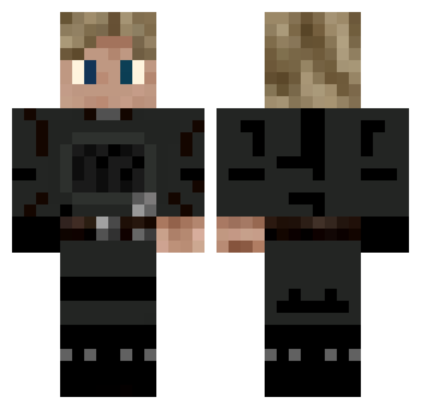RedByron Minecraft skin, front and back view