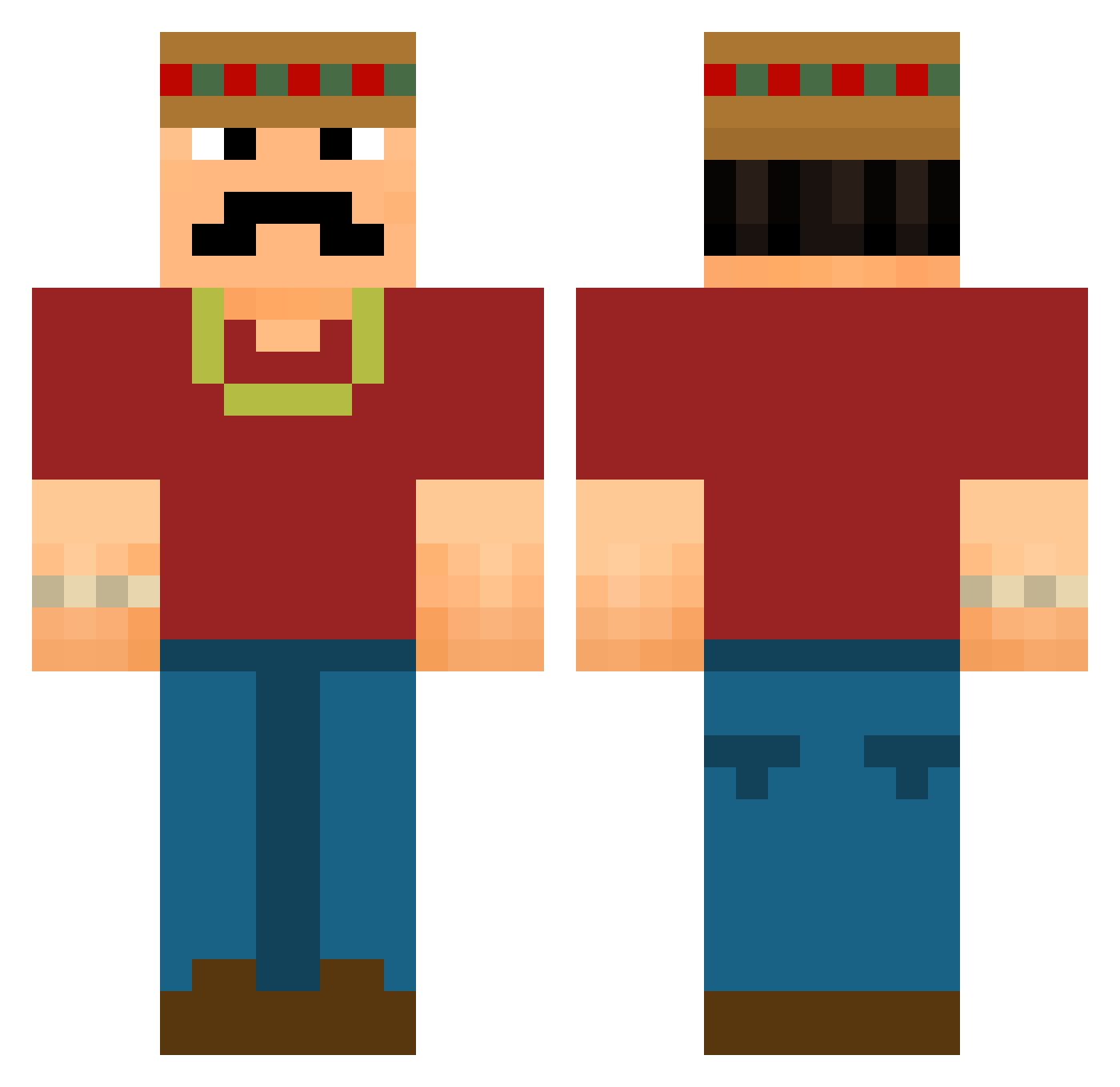 AlmightyKillz Minecraft skin, front and back view