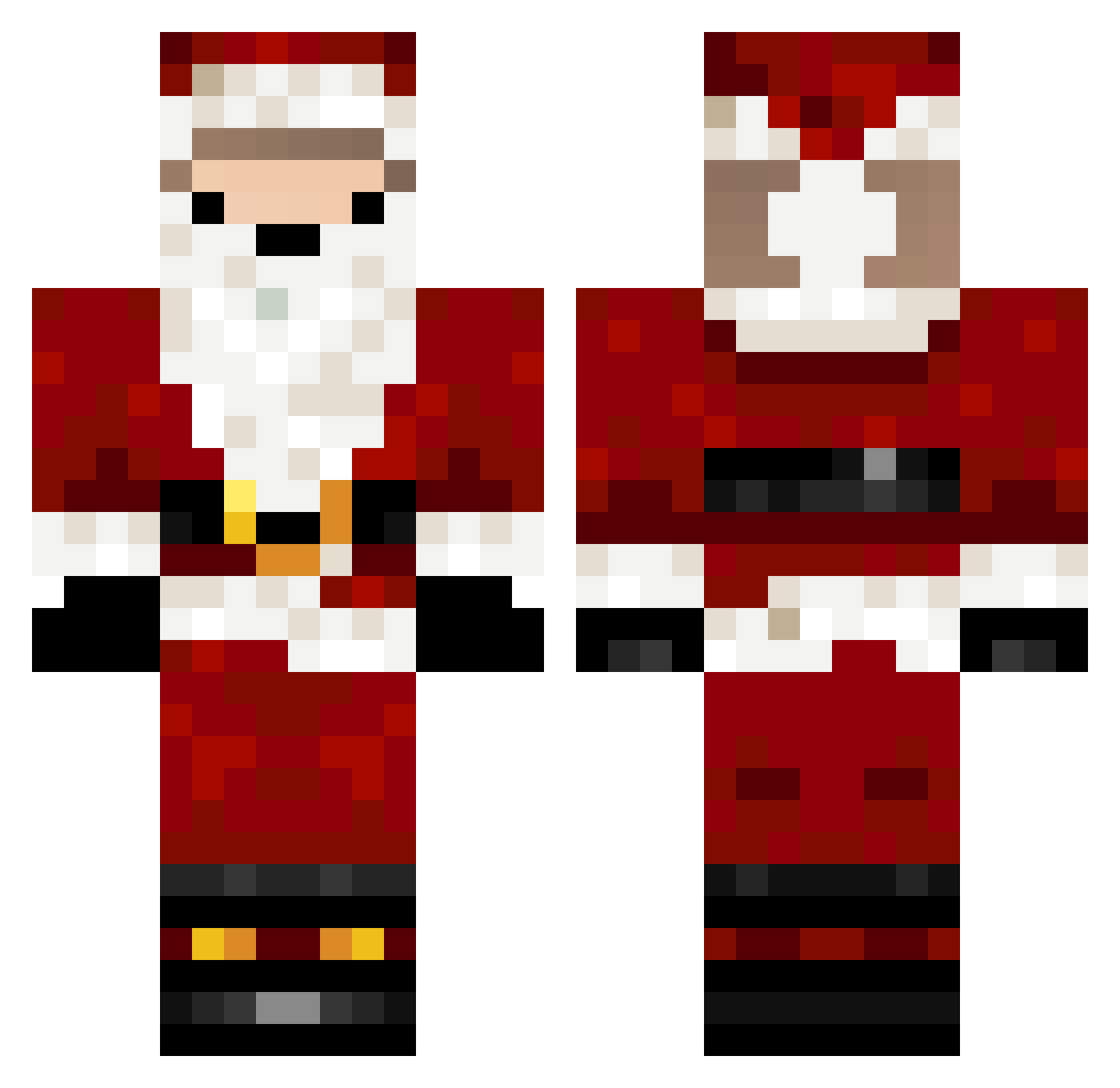 uBorder Minecraft skin, front and back view