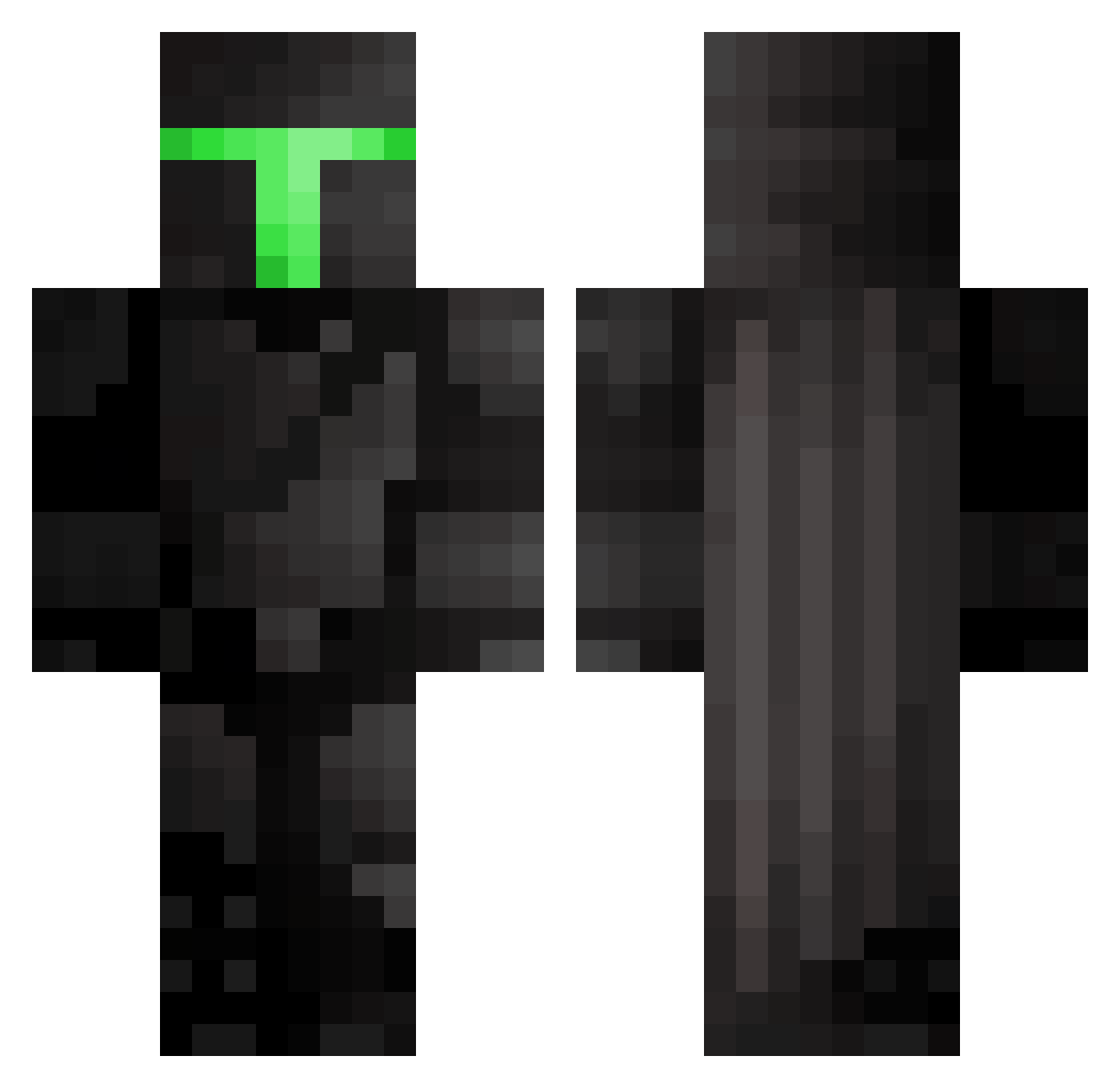 IMNME Minecraft skin, front and back view