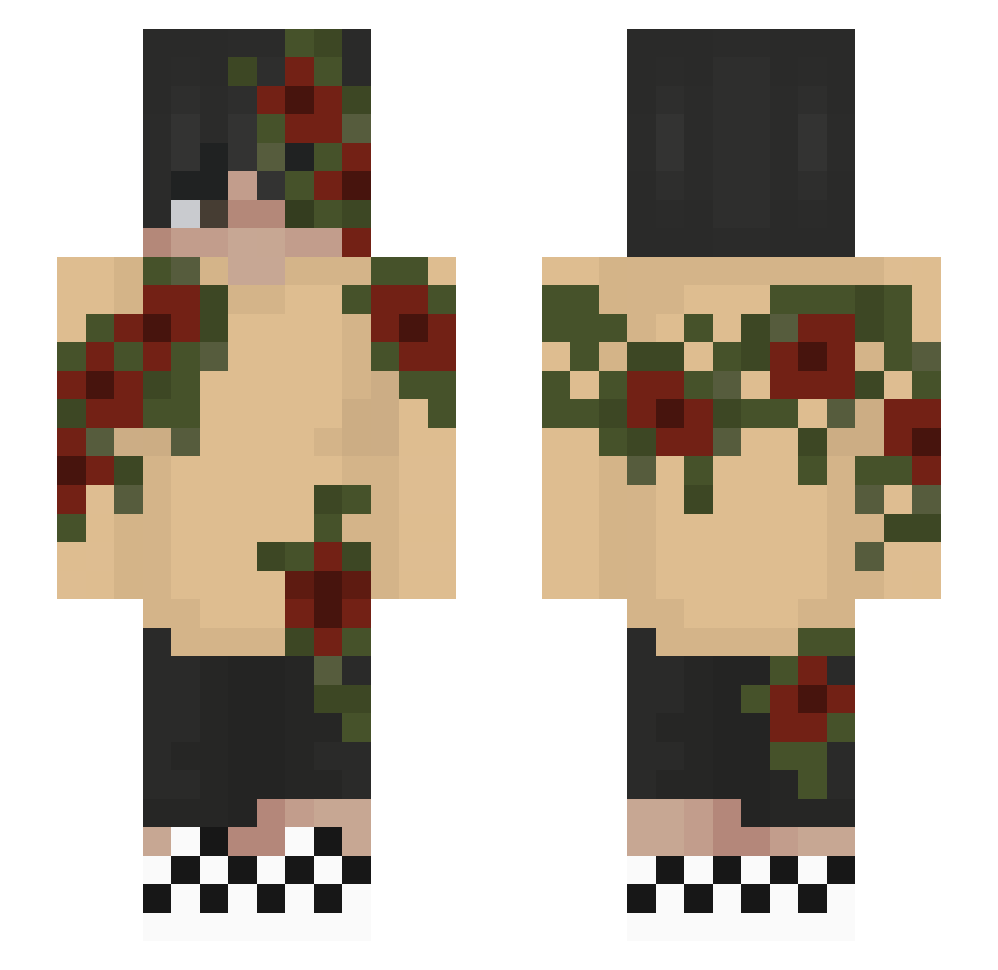 sketbaivu Minecraft skin, front and back view