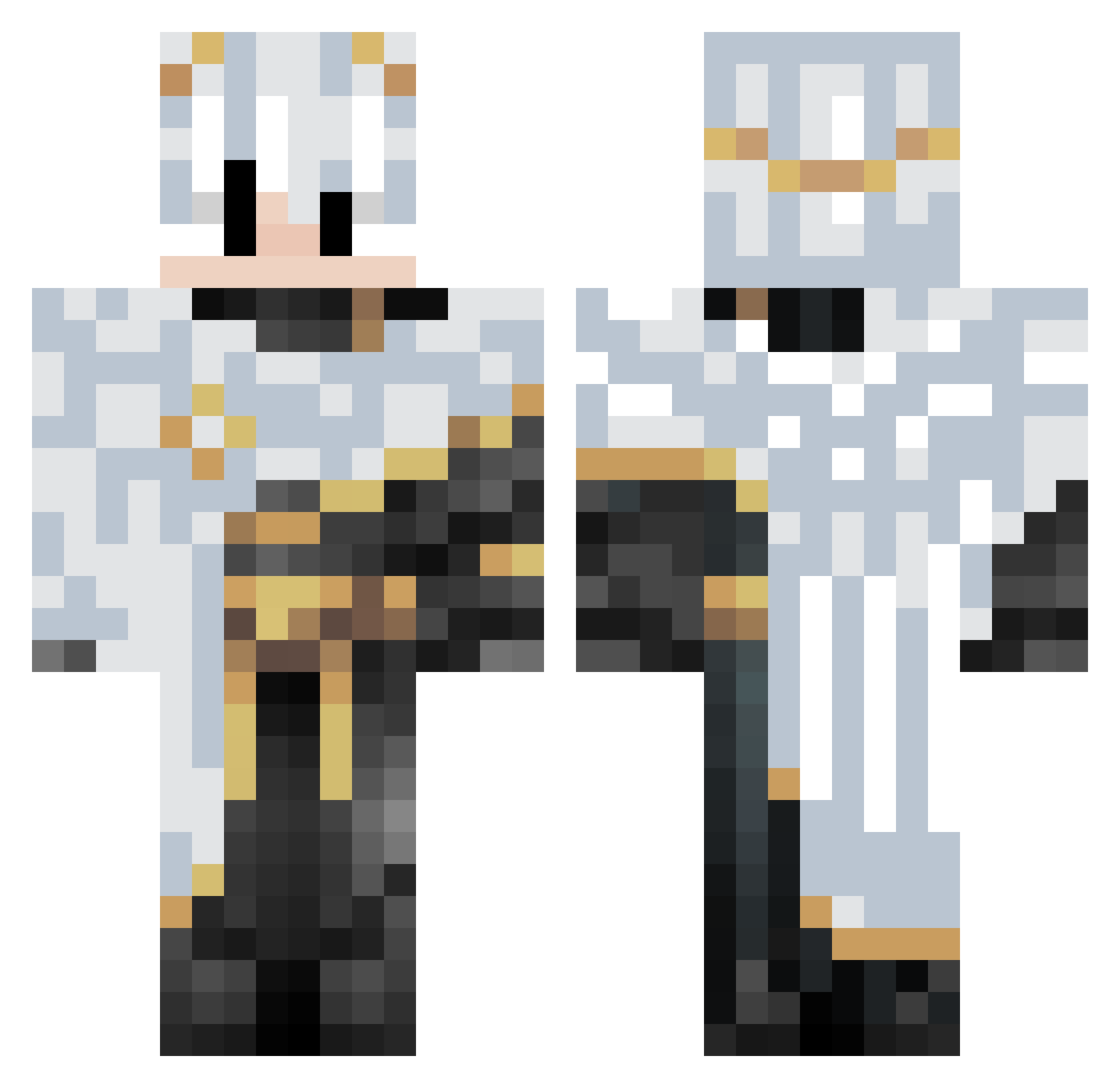 Milliares Minecraft skin, front and back view