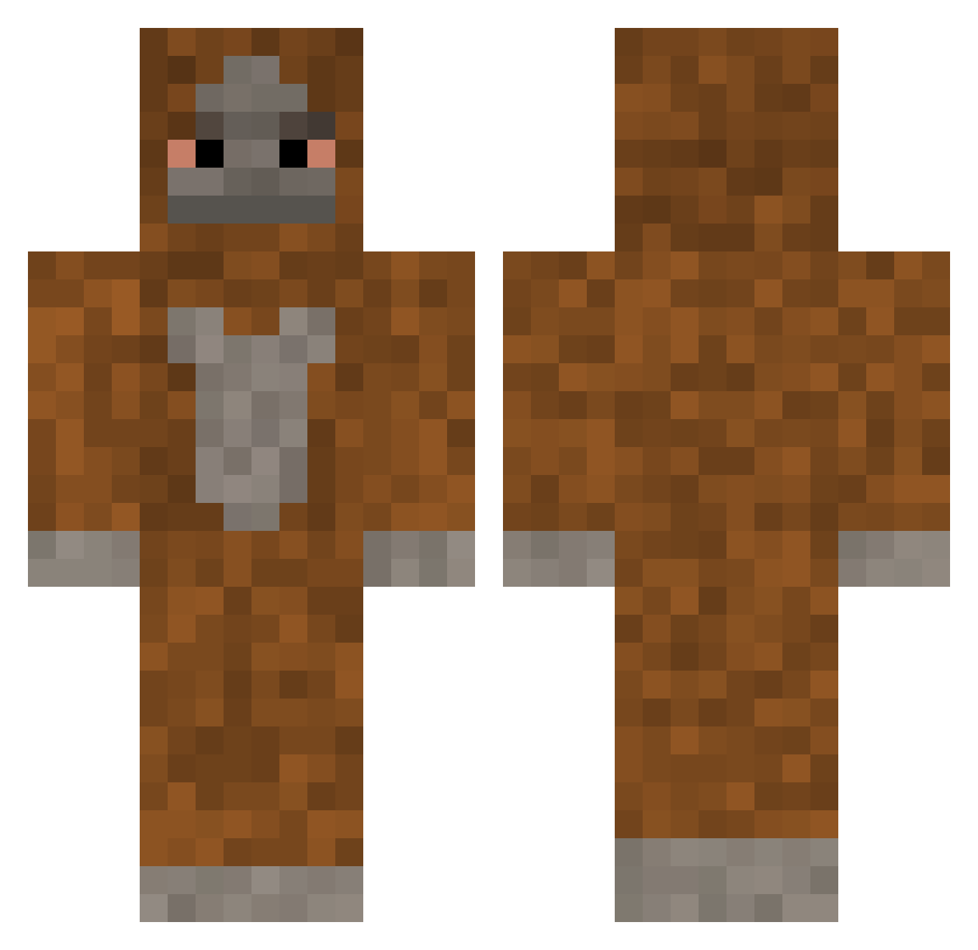Arctic427 Minecraft skin, front and back view