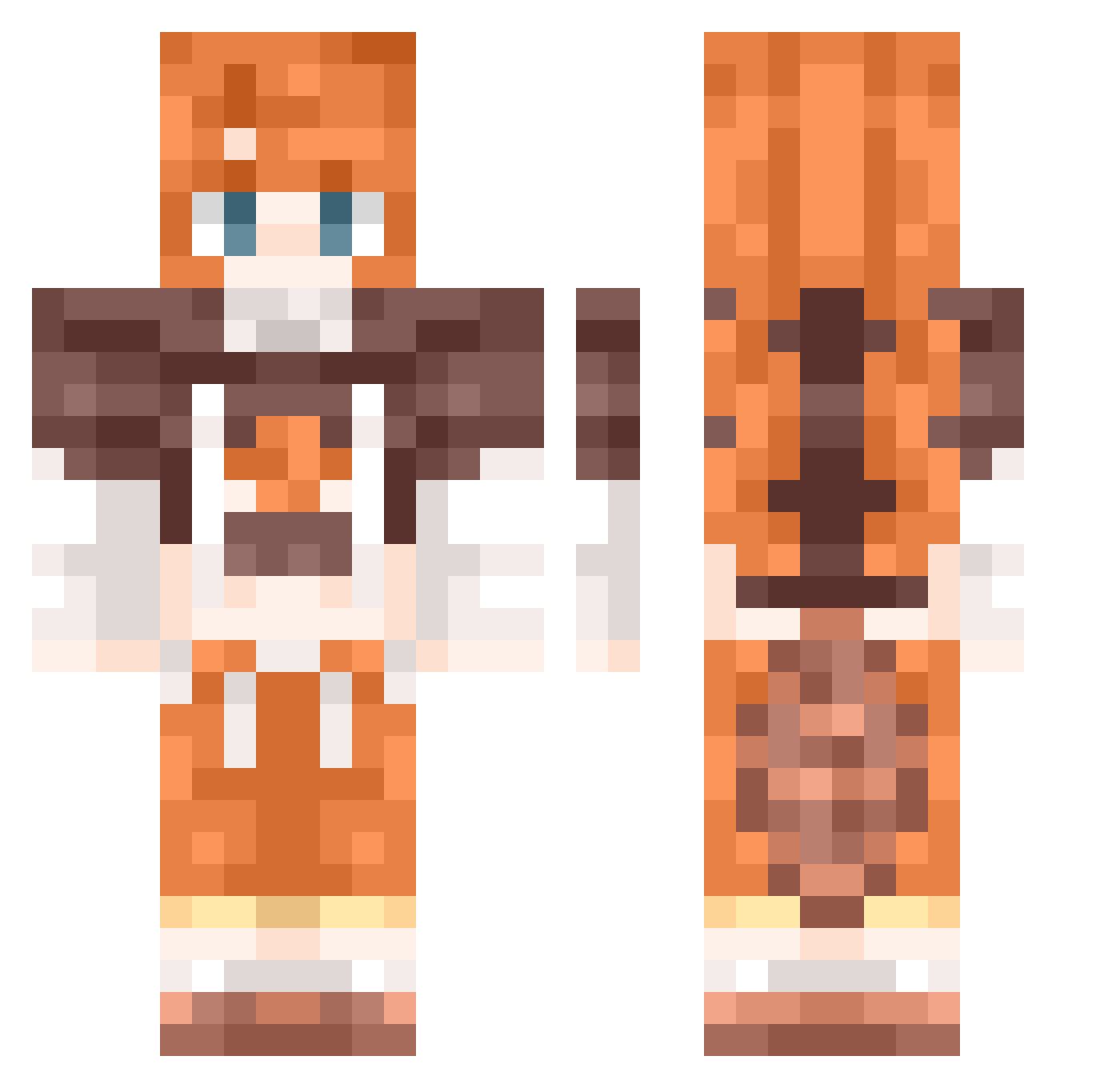 Tepistra Minecraft skin, front and back view