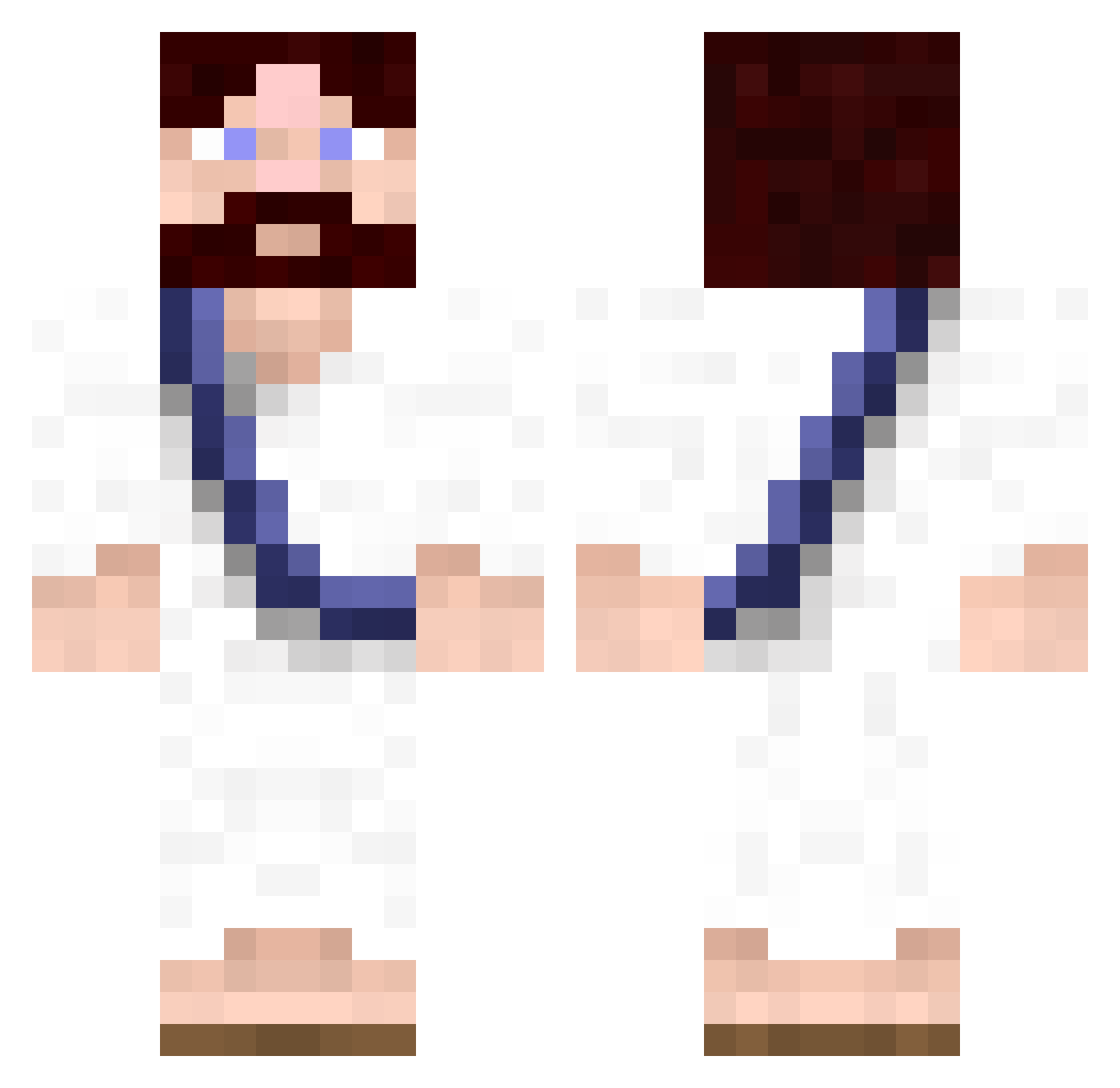 Paraphimosis Minecraft skin, front and back view