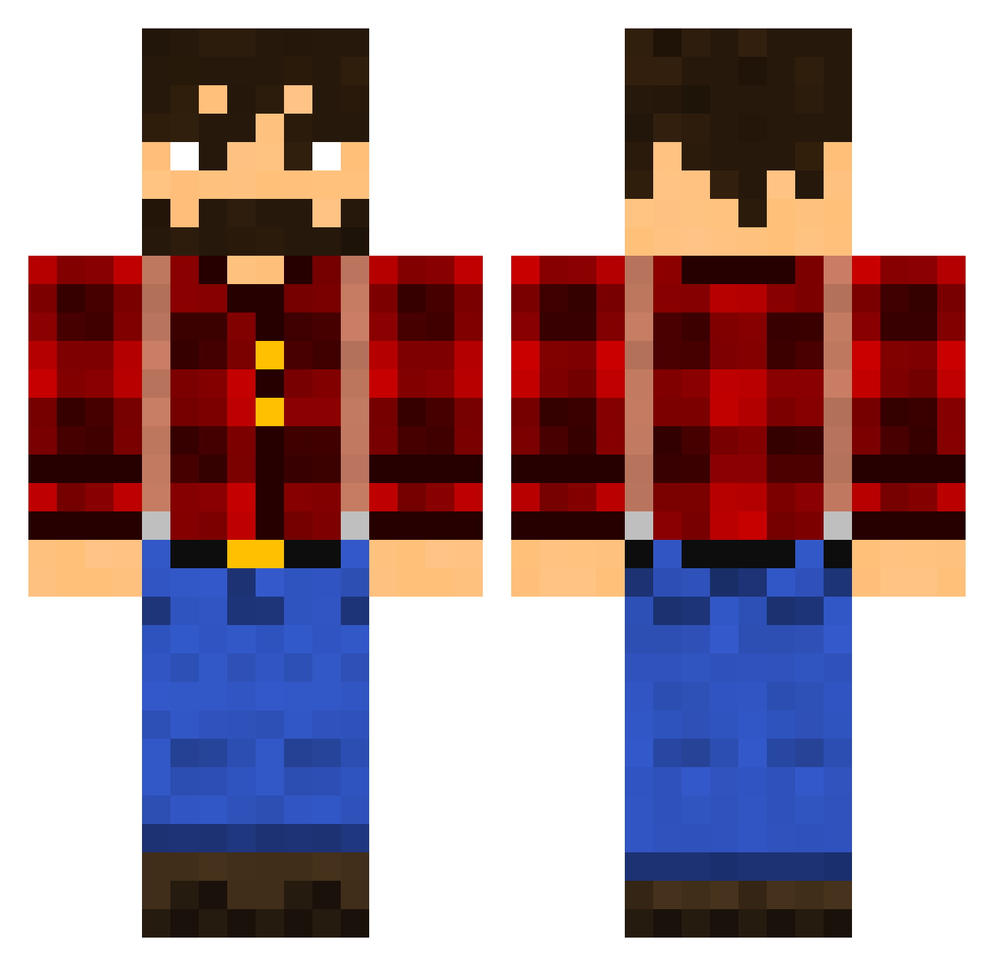 F1uffyOne Minecraft skin, front and back view