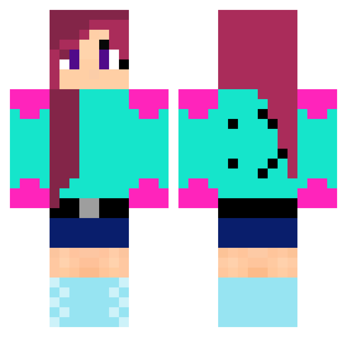 Eran Minecraft skin, front and back view