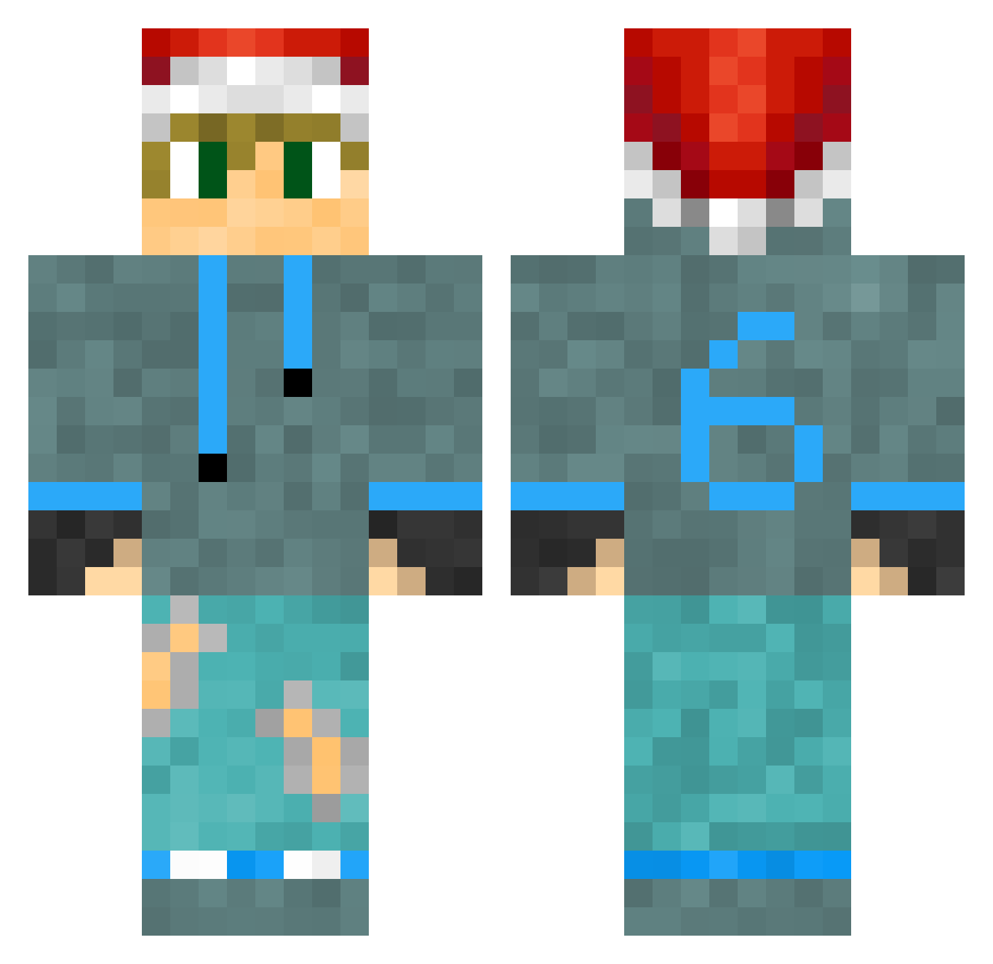 Pyrolyze Minecraft skin, front and back view