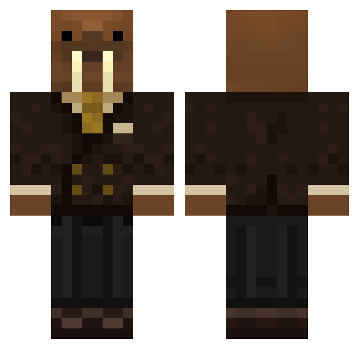 Lithodes Minecraft skin, front and back view