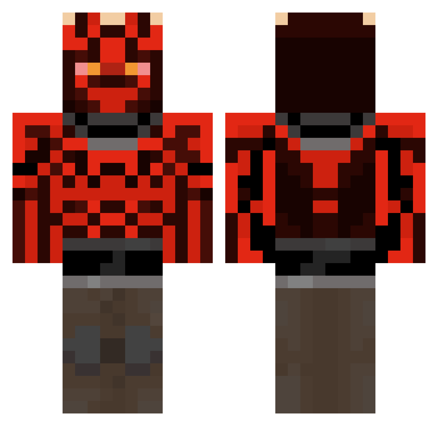 Mafford Minecraft skin, front and back view