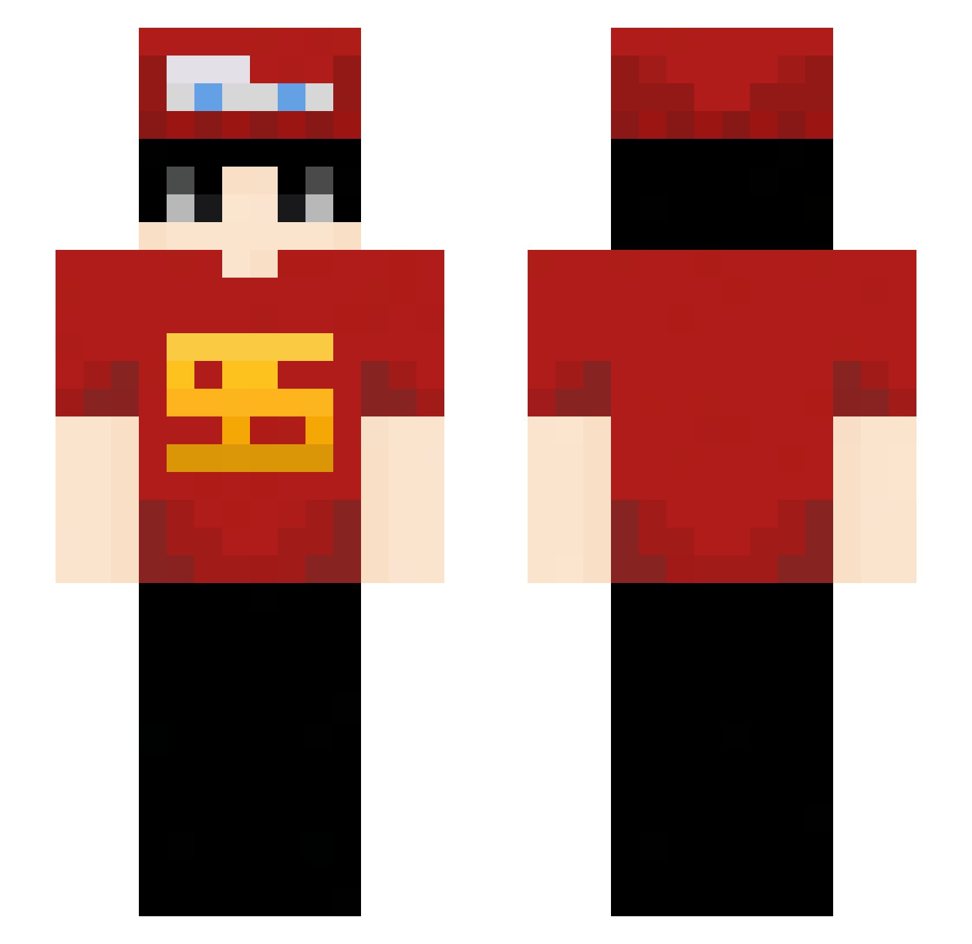 mkeu Minecraft skin, front and back view