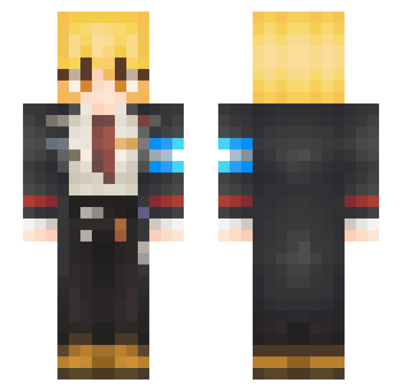 Leonardo09_ Minecraft skin, front and back view