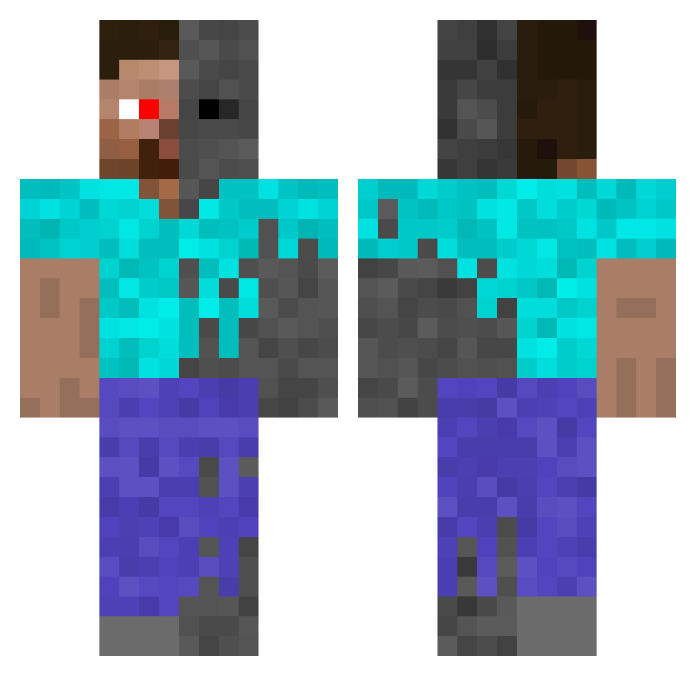 TheDialect Minecraft skin, front and back view