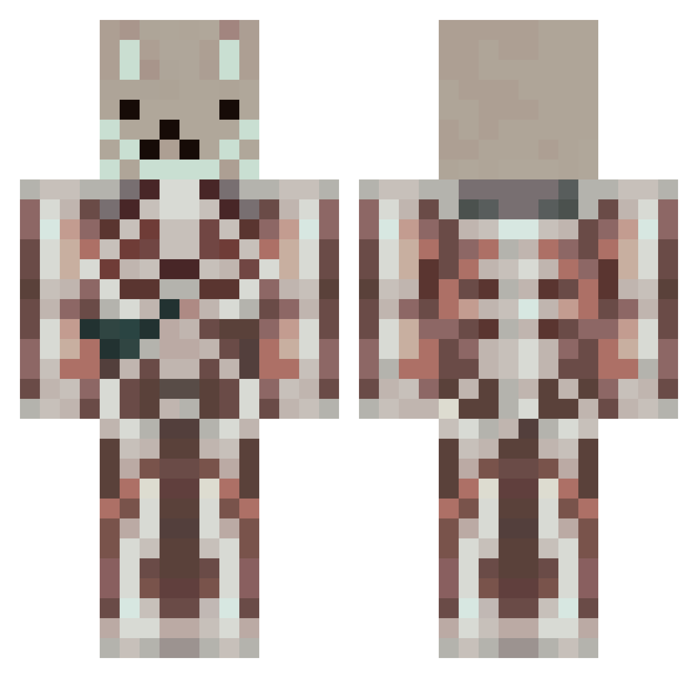 Ropeszzz Minecraft skin, front and back view