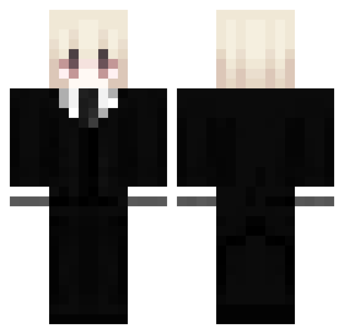 Yuwble Minecraft skin, front and back view