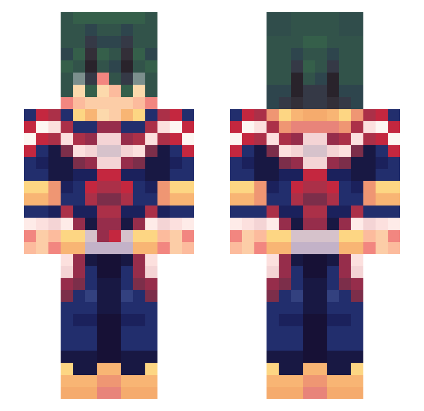 freakoz Minecraft skin, front and back view