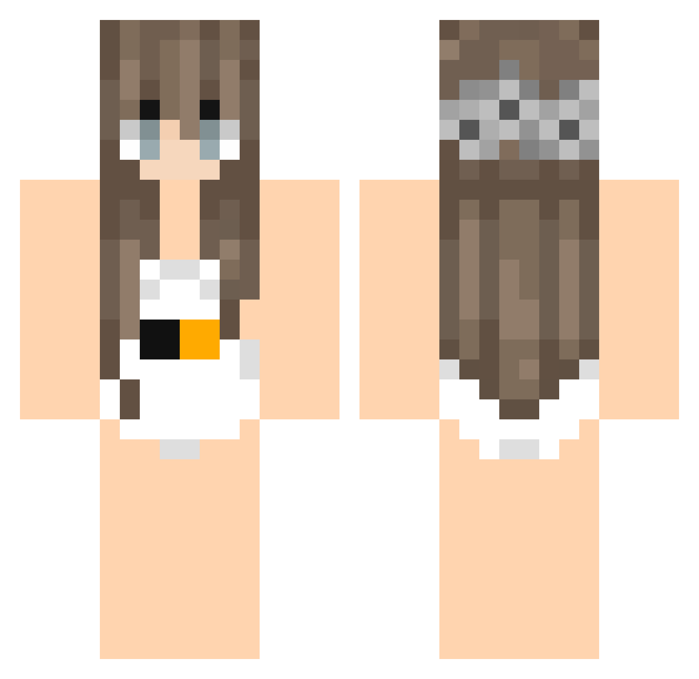 PizzaCat7332 Minecraft skin, front and back view