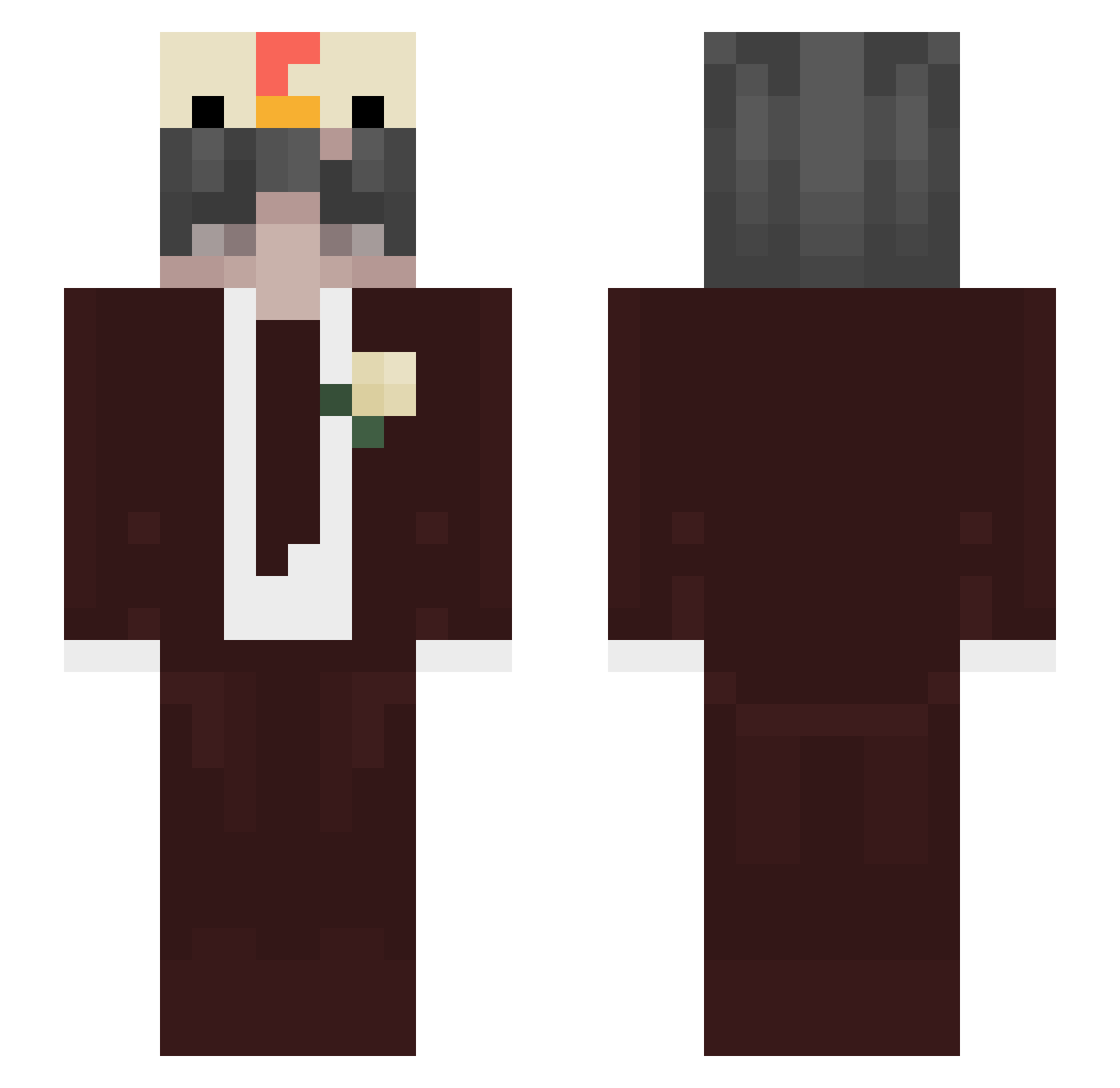 ImJustVibe Minecraft skin, front and back view