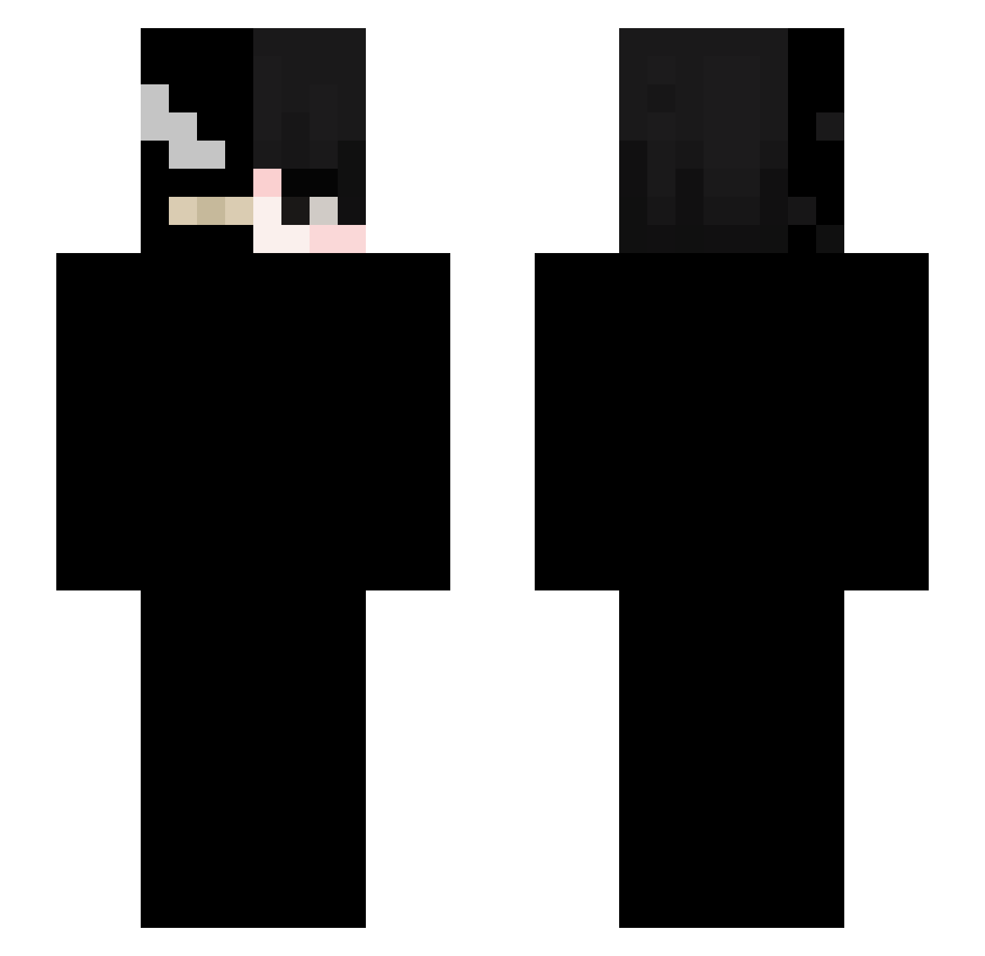 Scatenjoyer Minecraft skin, front and back view