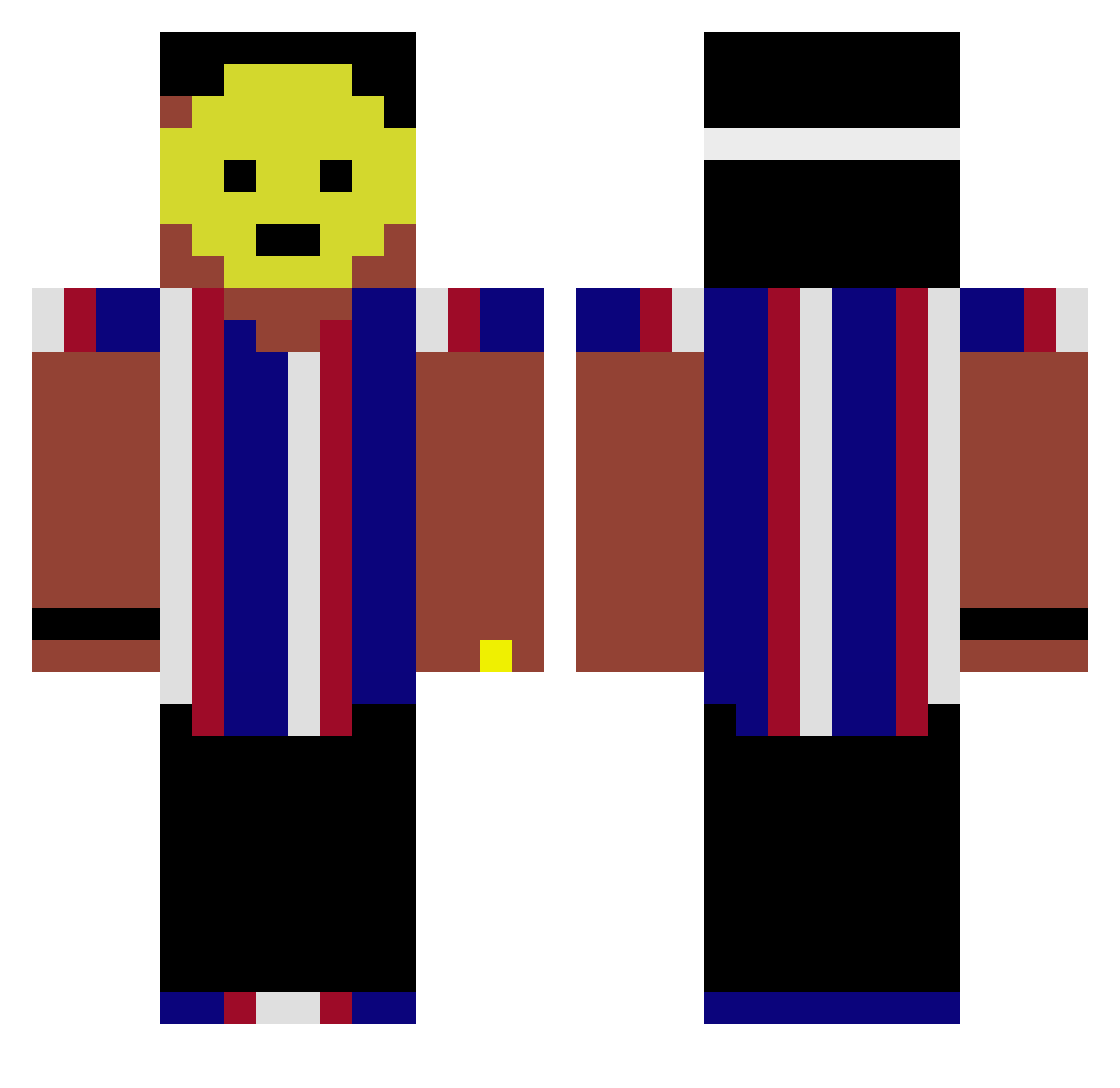TheRealDusk Minecraft skin, front and back view