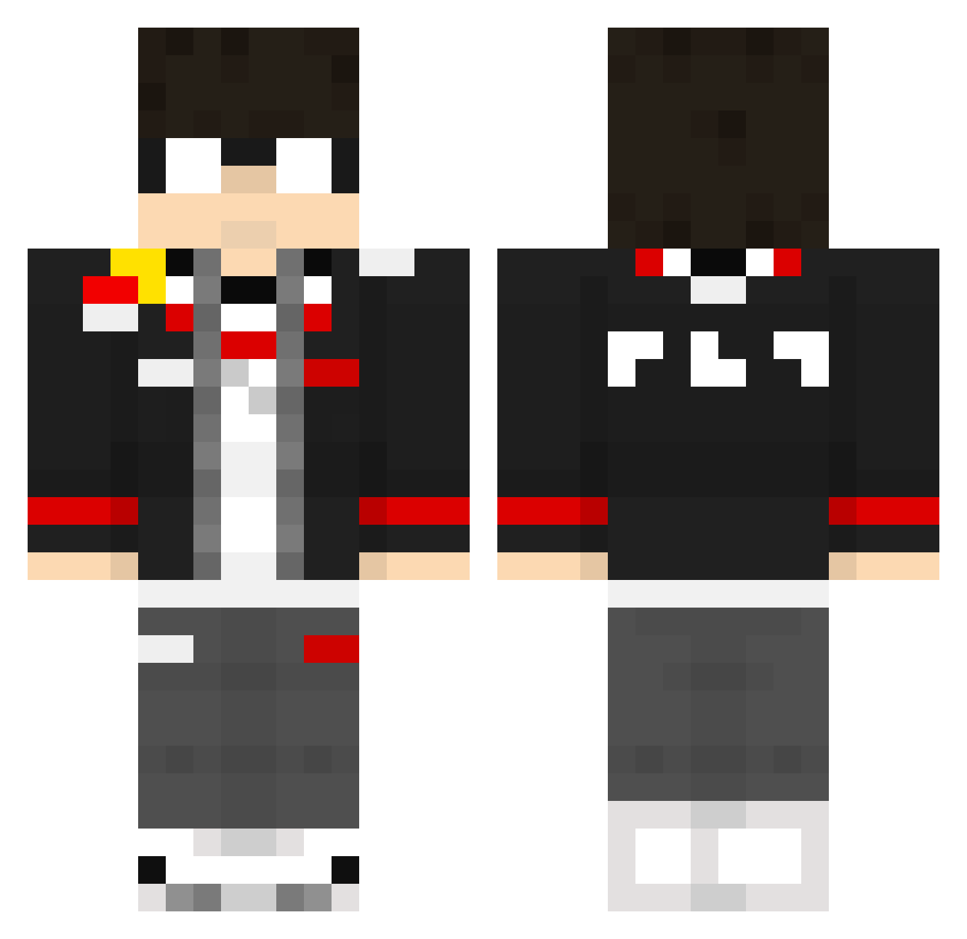 Zelkairi Minecraft skin, front and back view