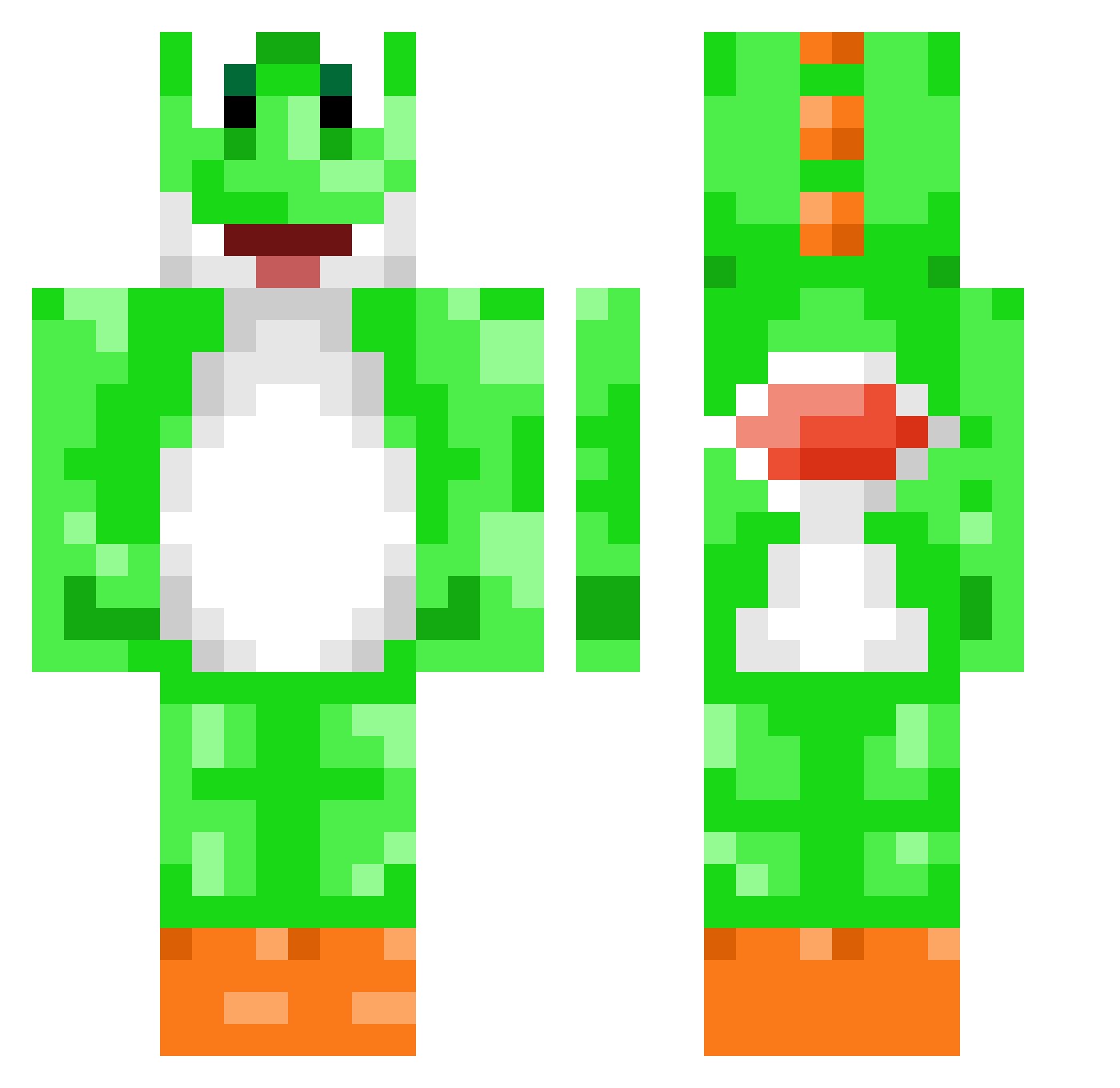 Tecnn Minecraft skin, front and back view