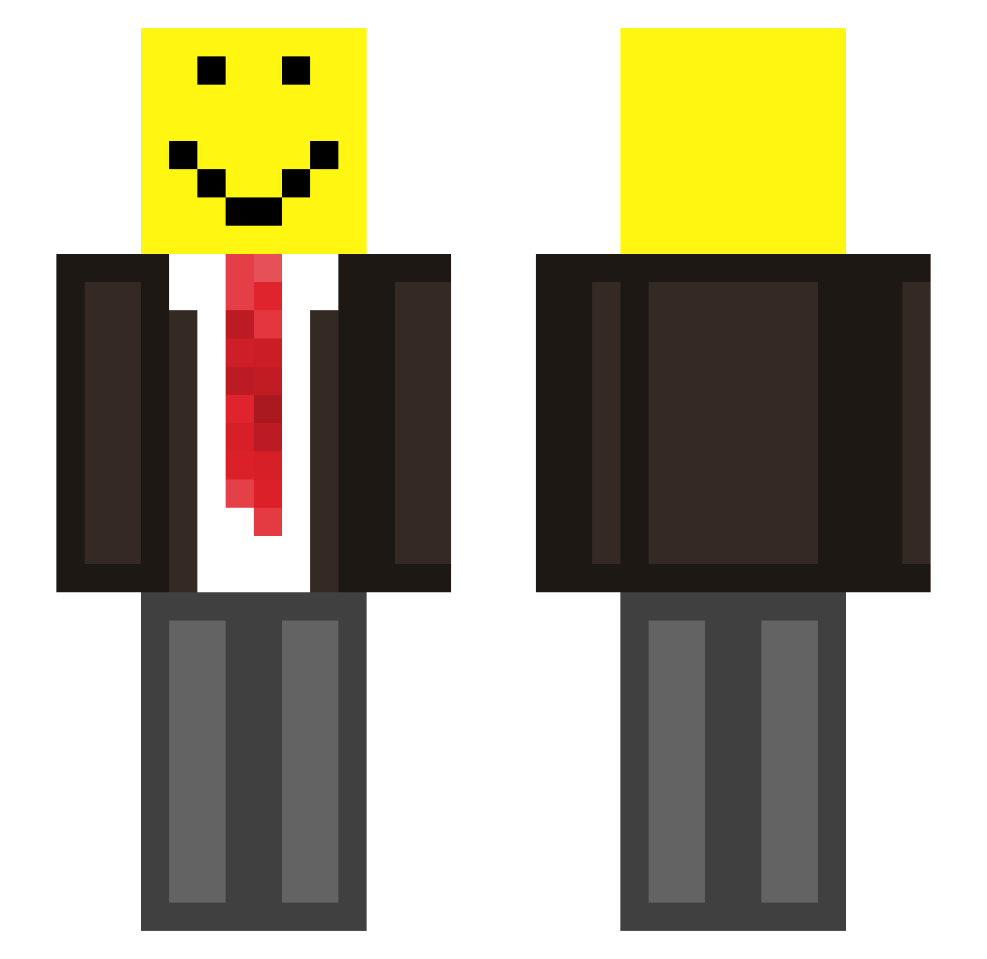 FOLLSHOT Minecraft skin, front and back view