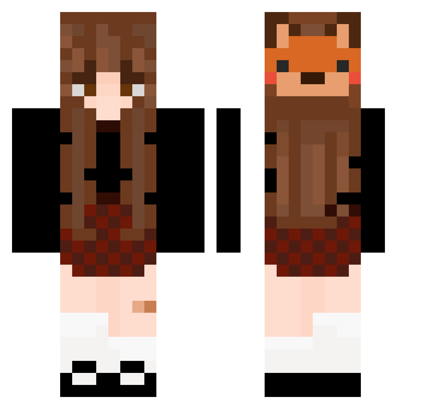 Pameia Minecraft skin, front and back view