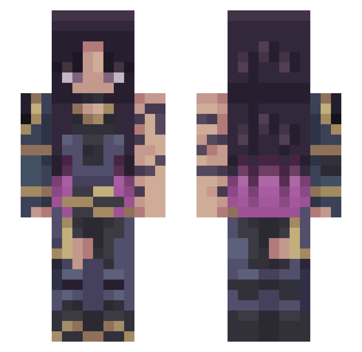 reedexfps Minecraft skin, front and back view