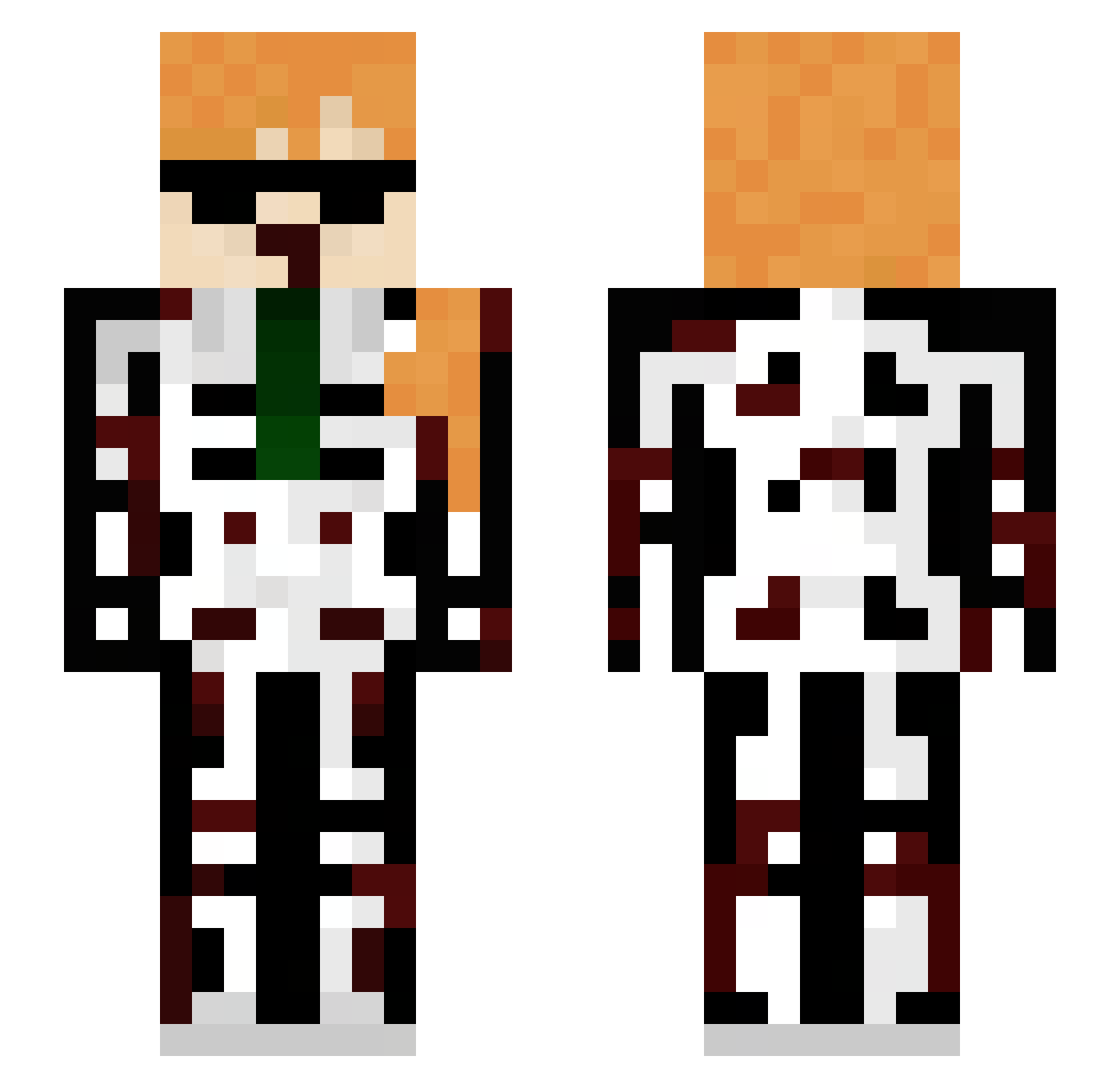 fuerzaTio Minecraft skin, front and back view