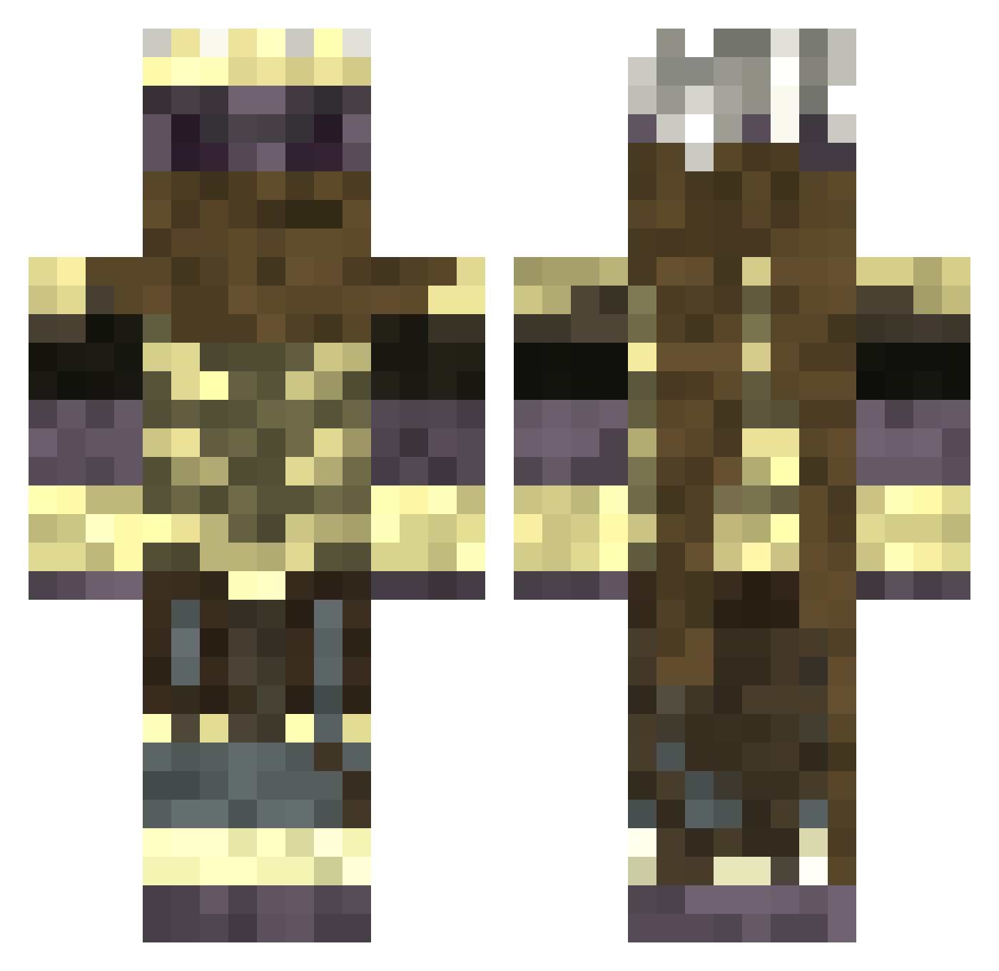 iTzBixaedPvP Minecraft skin, front and back view