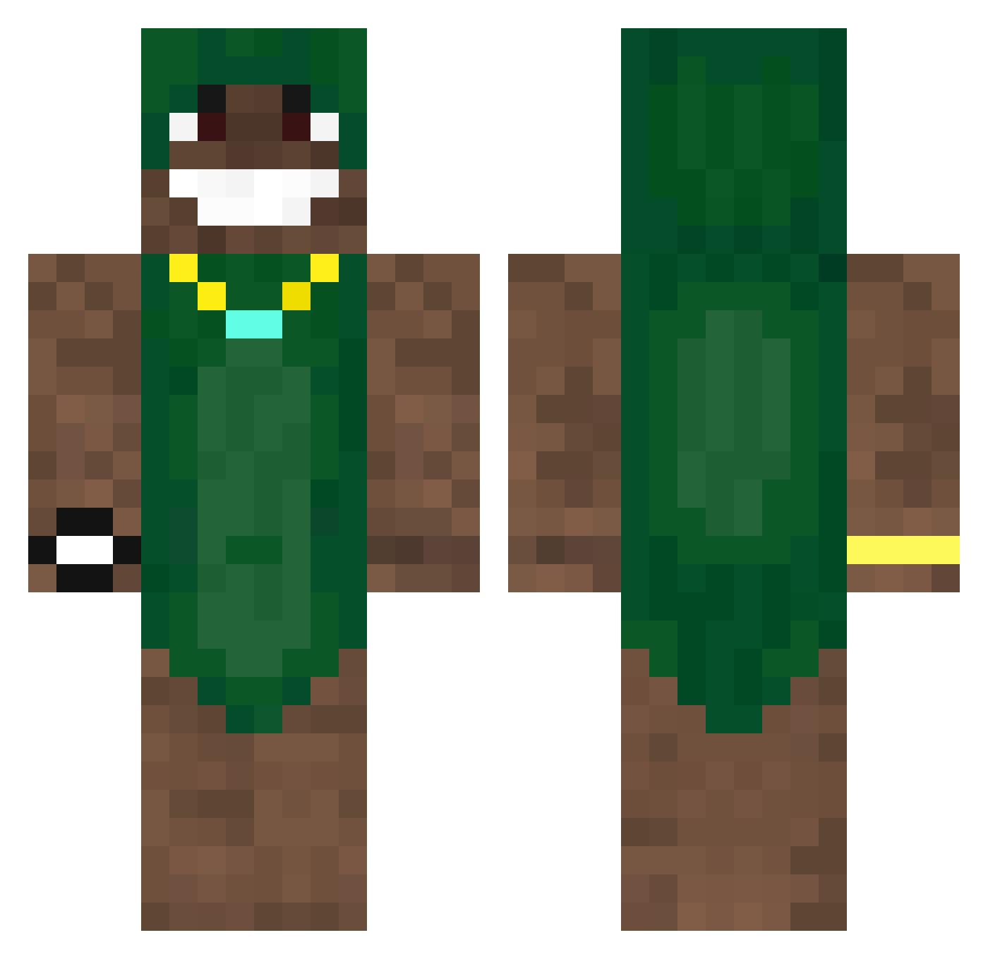 Meneer Minecraft skin, front and back view