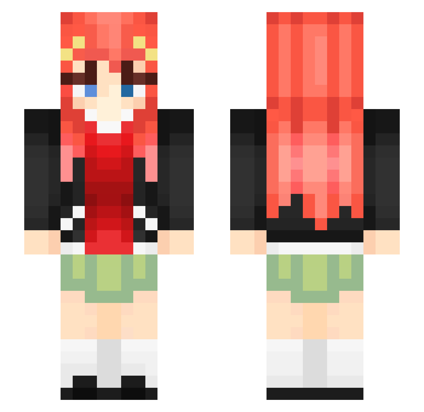 Synox187 Minecraft skin, front and back view