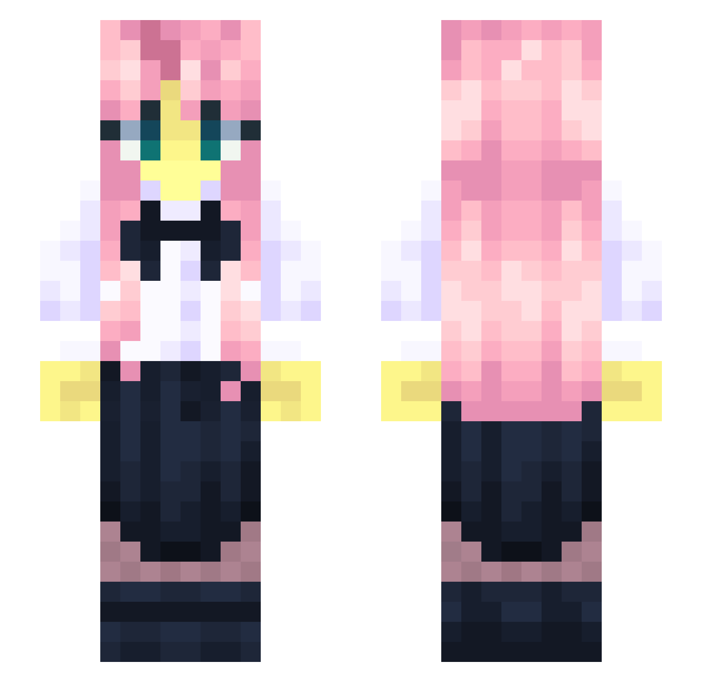 Pichuc Minecraft skin, front and back view