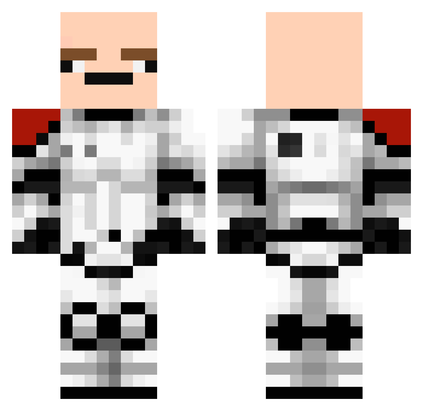 Tsuba Minecraft skin, front and back view