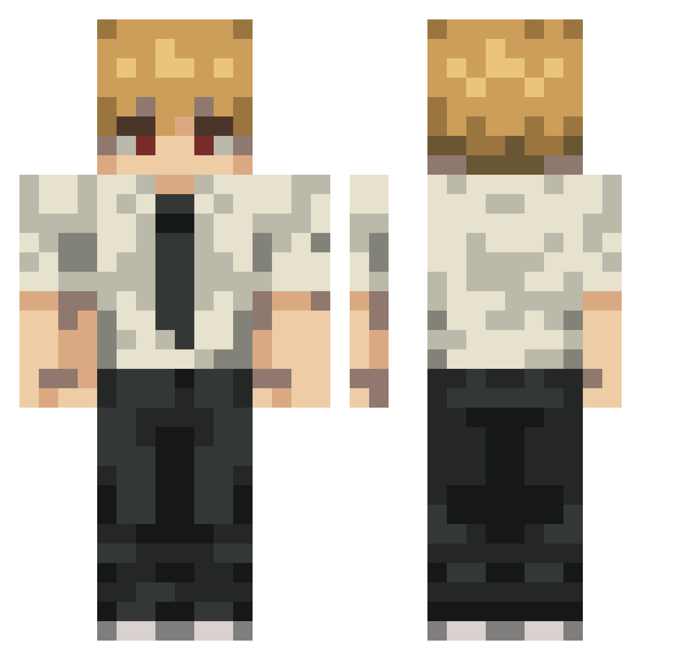DrAppple Minecraft skin, front and back view