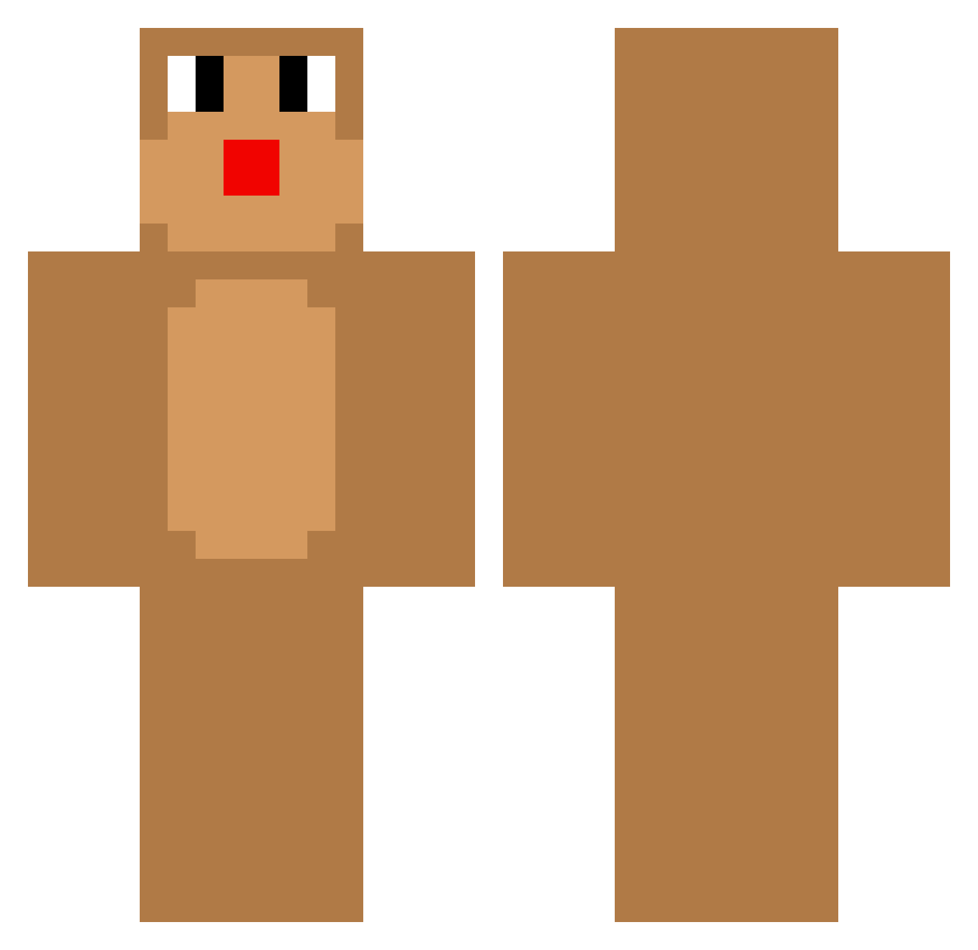 LerBaco Minecraft skin, front and back view