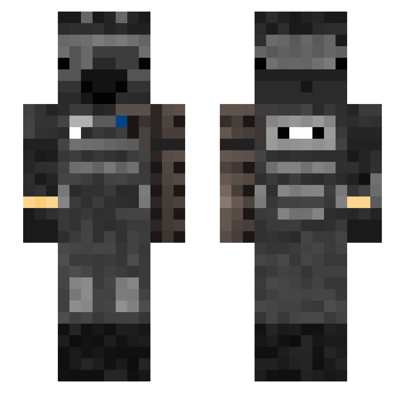 SpeedyBand Minecraft skin, front and back view