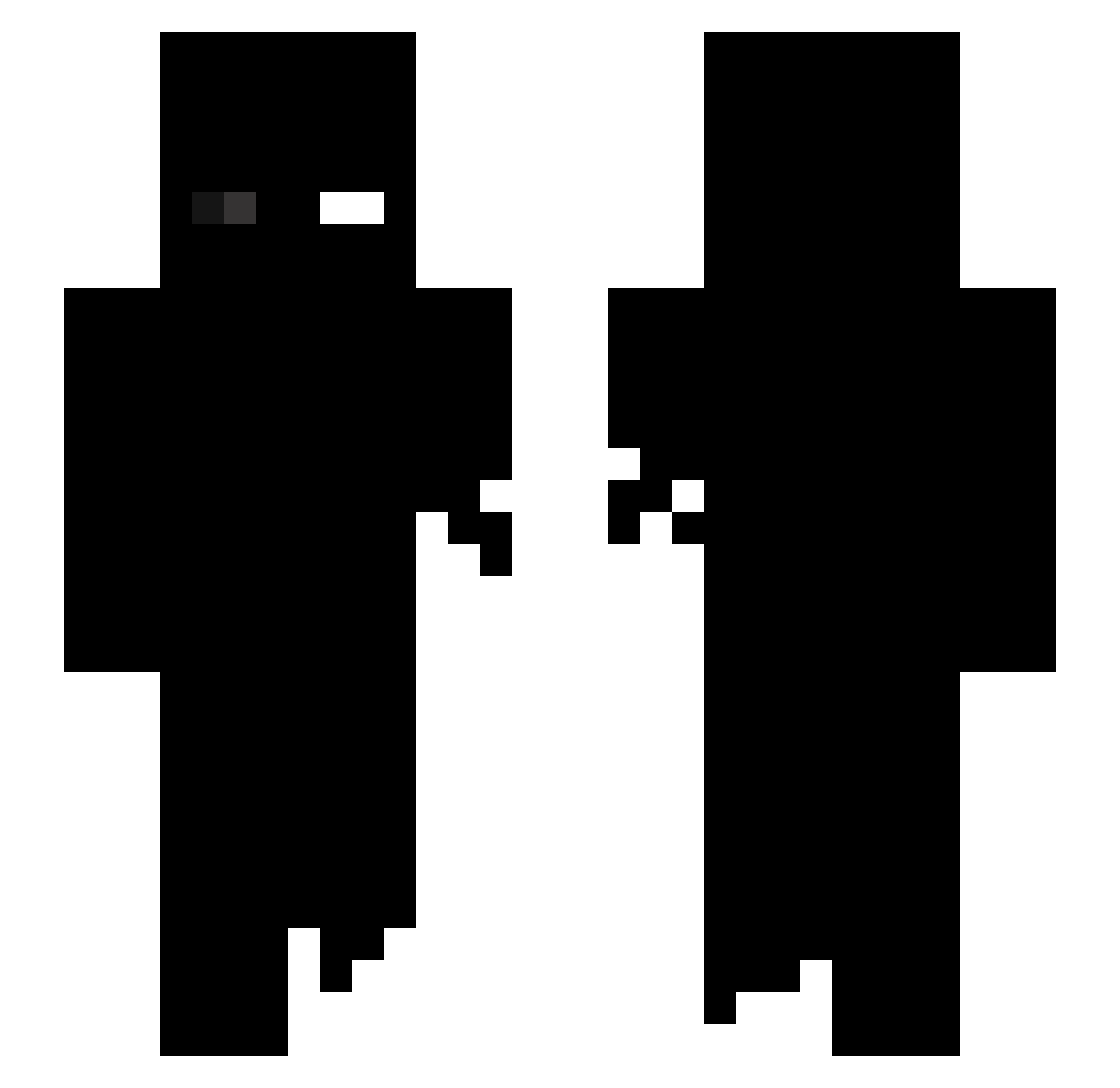 SeenByLes Minecraft skin, front and back view