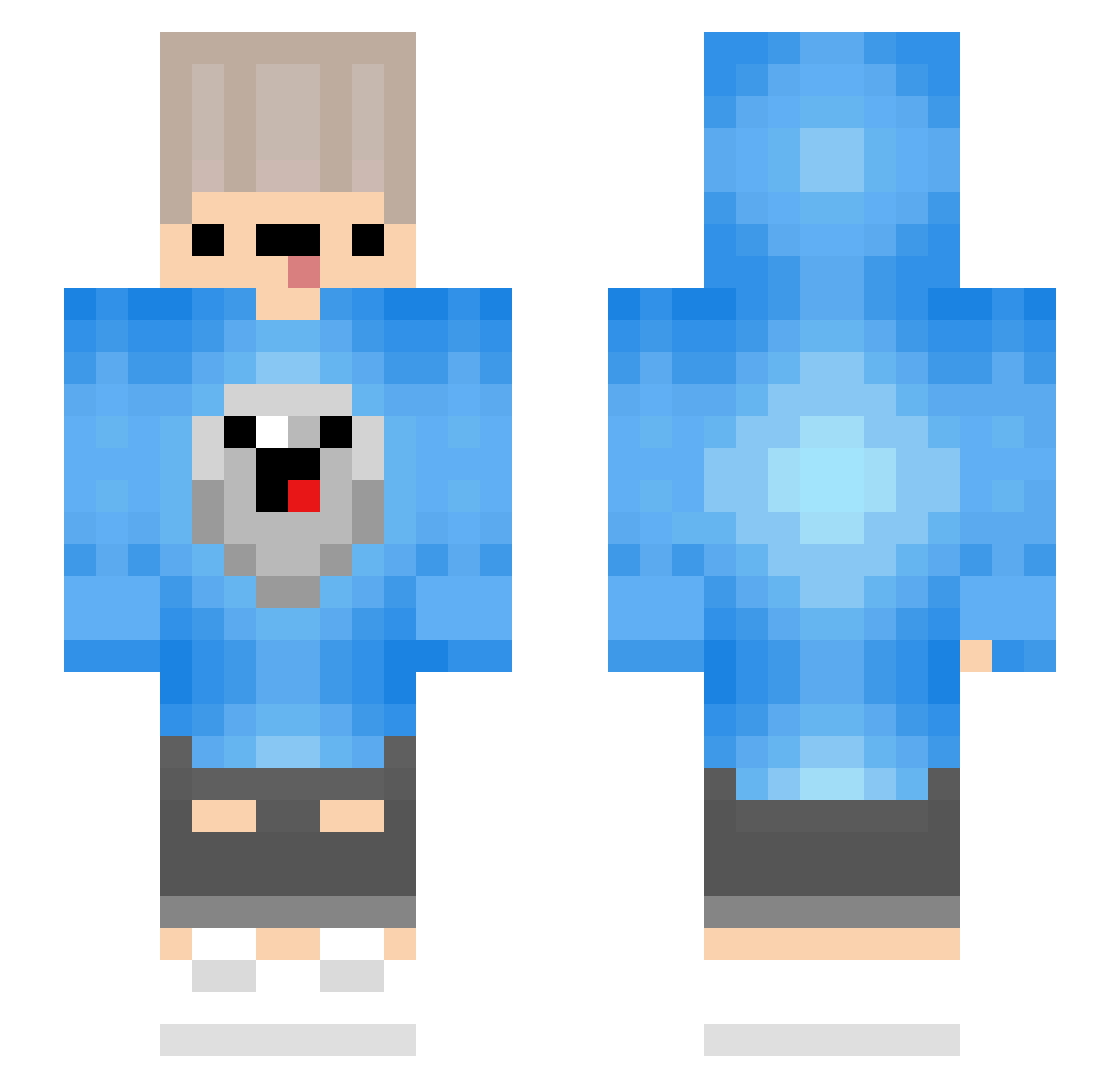 sencuzi Minecraft skin, front and back view